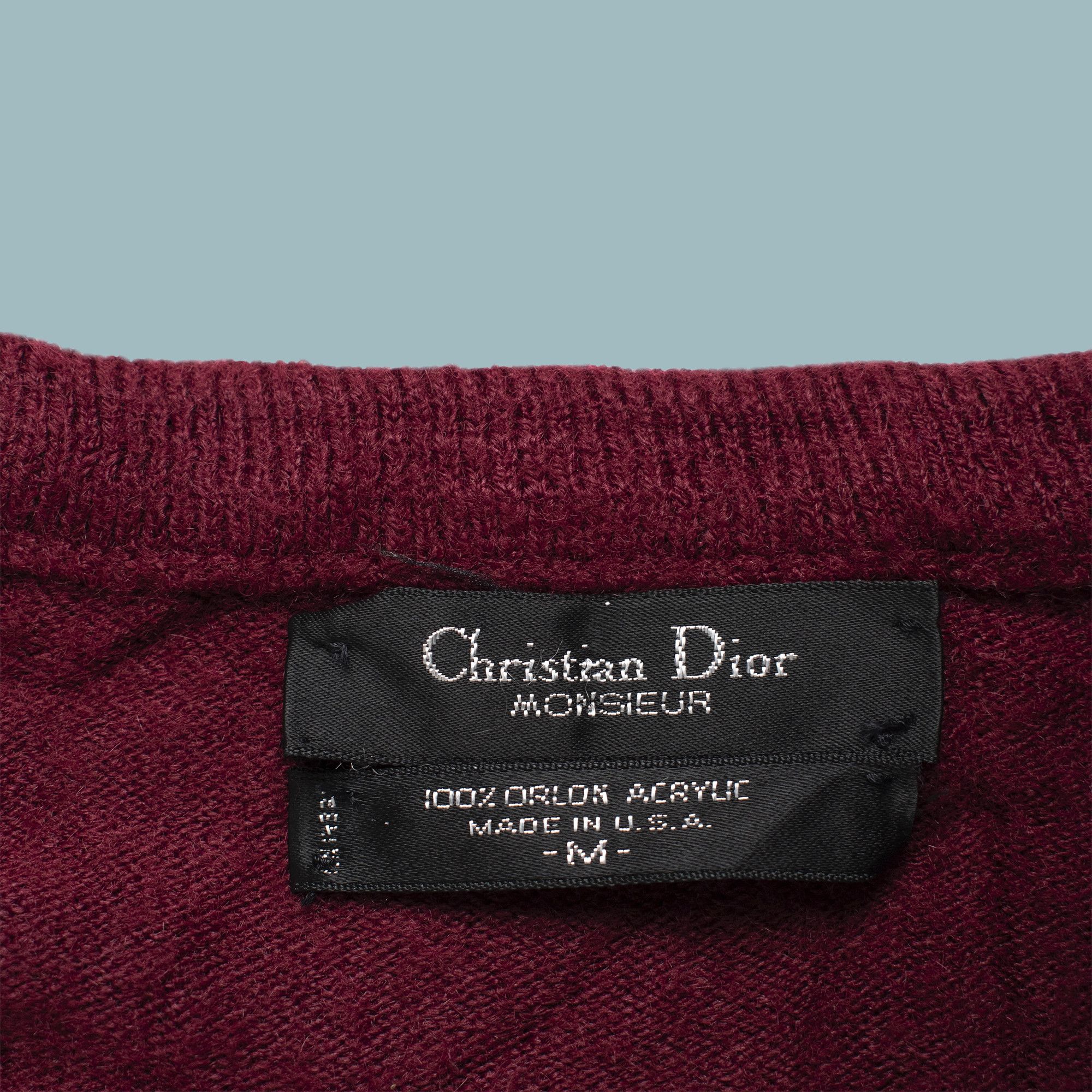 Dior *VINTAGE* CHRISTIAN DIOR V NECK SWEATER RED MADE IN USA Size US M / EU 48-50 / 2 - 3 Thumbnail