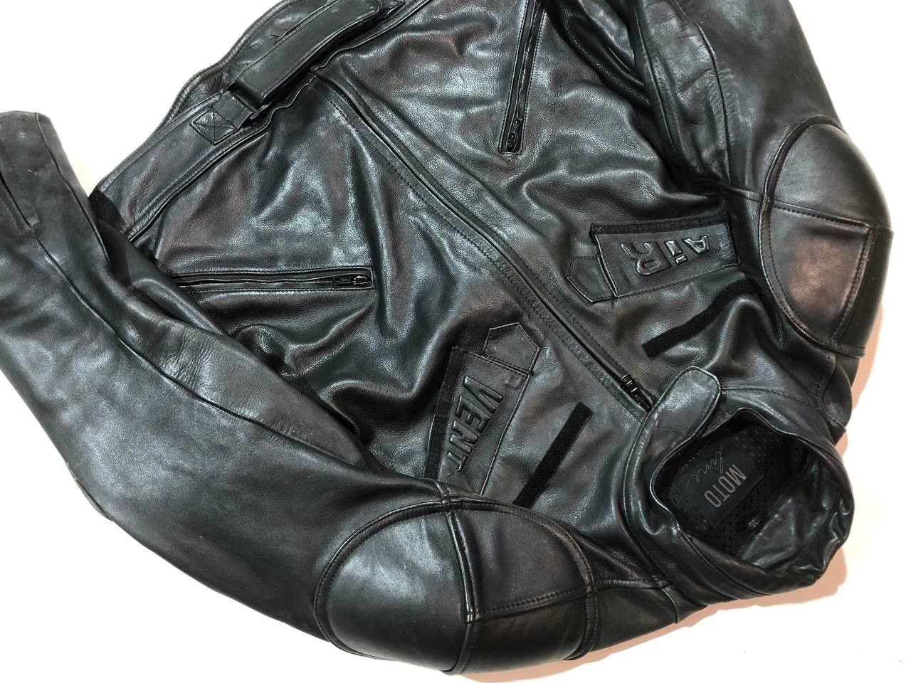 Other Moto Line Racing Biker Leather Jacket Black Style Size US XL / EU 56 / 4 - 6 Thumbnail