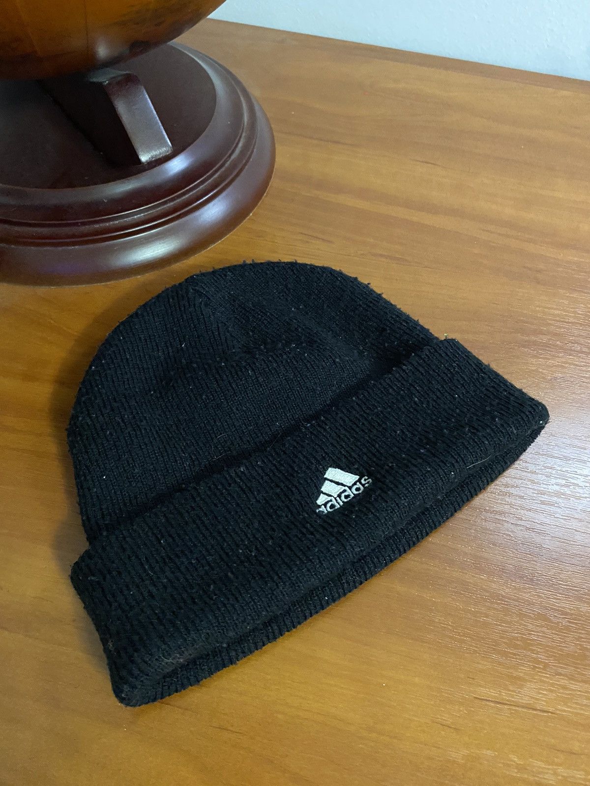 Adidas × Vintage VNTG 90s adidas beanie hat small embroidered logo Size ONE SIZE - 2 Thumbnail
