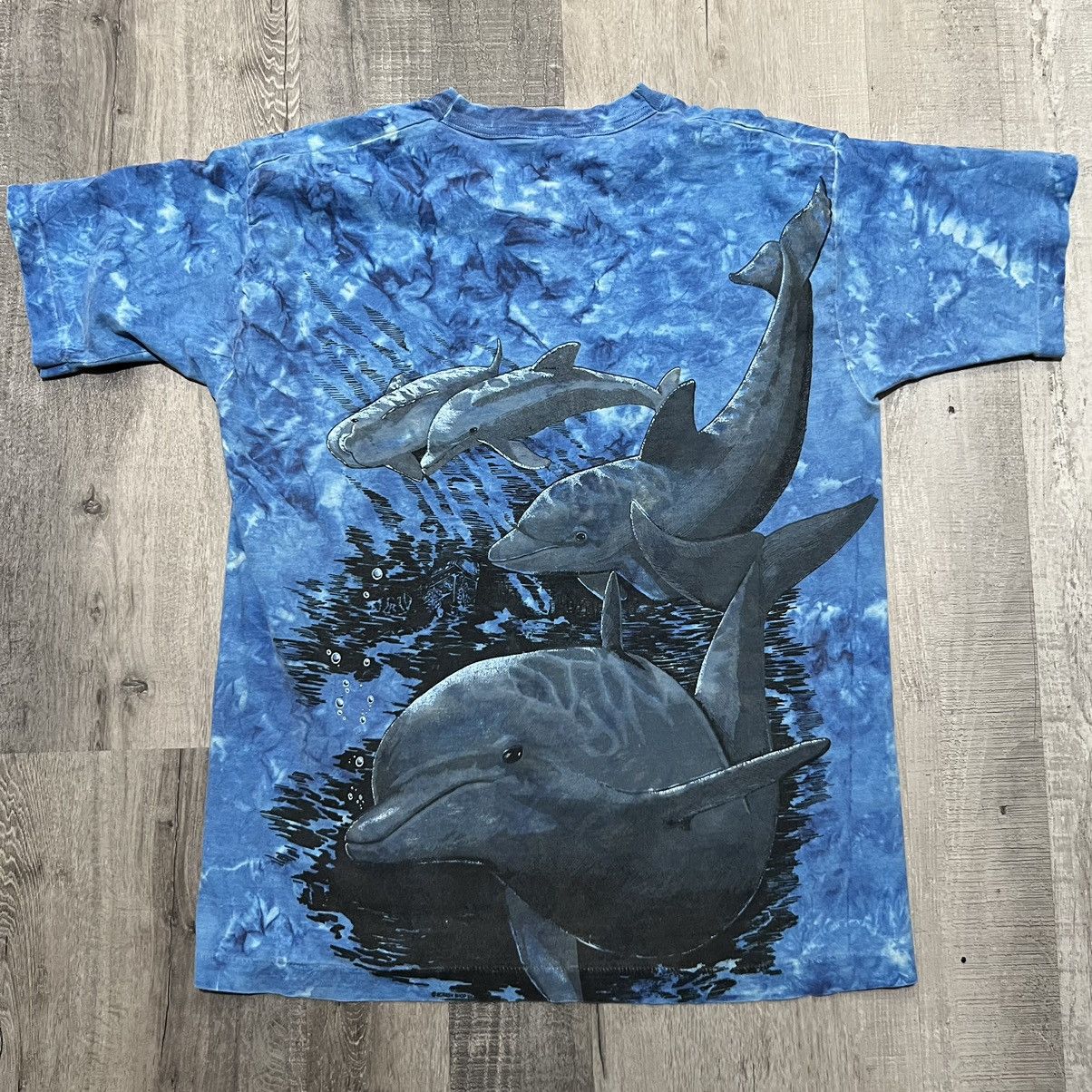 Fruit Of The Loom × Vintage VTG Bottlenose Dolphin Oceanic All Over Print Animal Shirt Size US L / EU 52-54 / 3 - 2 Thumbnail