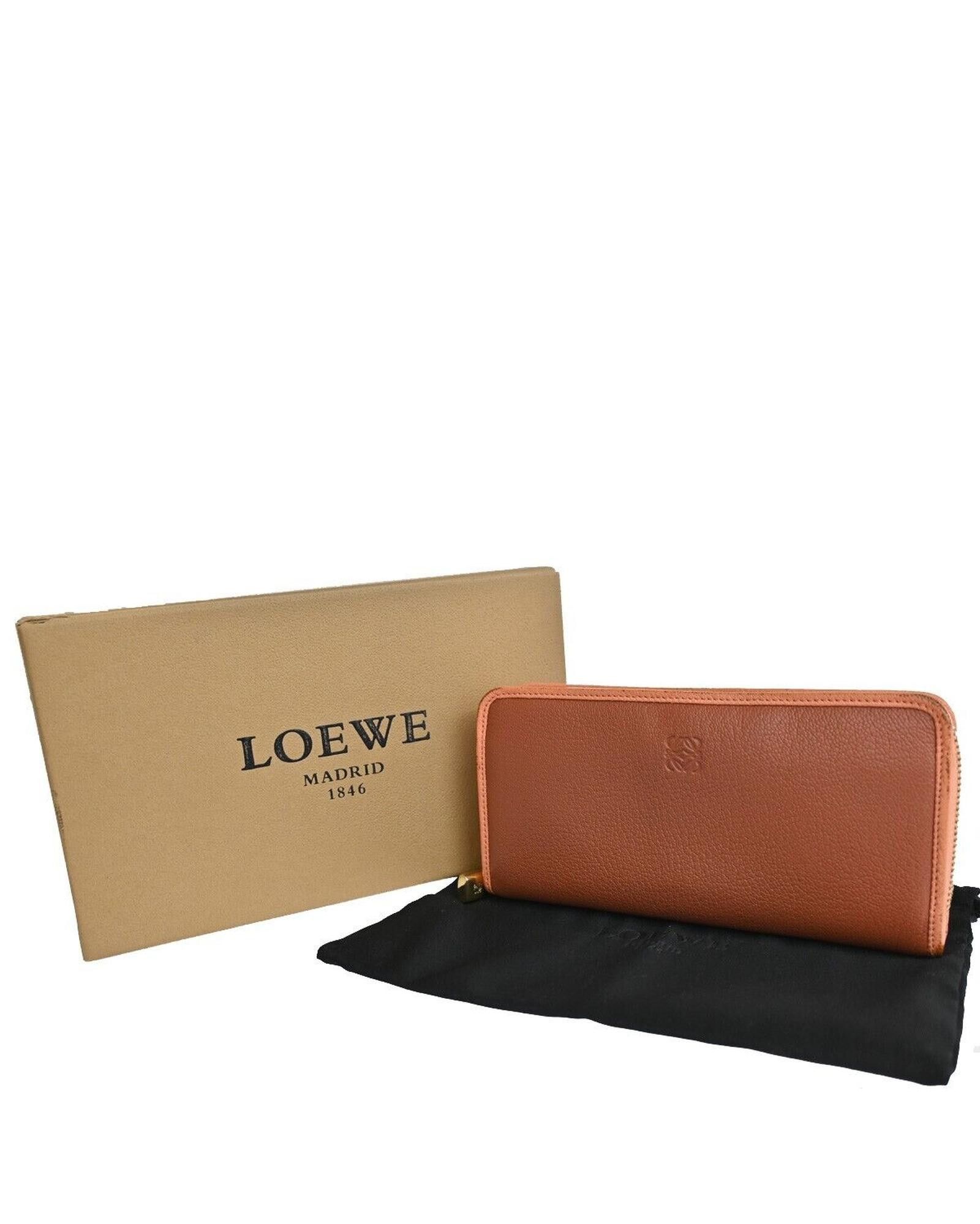 image of Loewe High-Quality Leather Wallet With Elegant Design in Brown, Women's