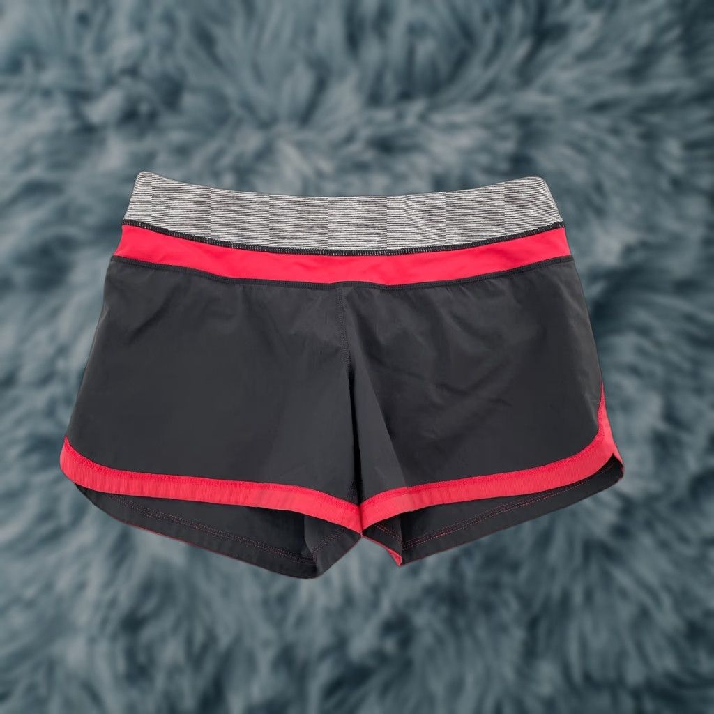 Lululemon Lululemon Shorts Womens 6 Gray Pink Lined Pockets Stretch Logo Ladies 6 Size 28" / US 6 / IT 42 - 1 Thumbnail