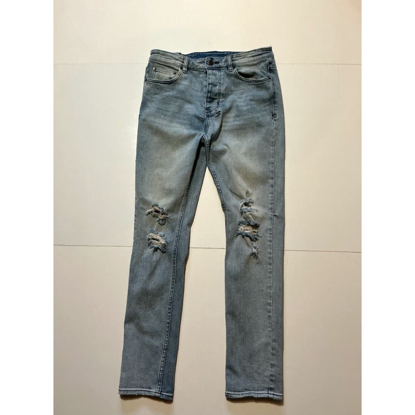 Ksubi Ksubi Chitch Philly Mid Rise Slim Fit Distressed Blue Denim Jeans Sz. 32 Mens Size US 32 / EU 48 - 3 Thumbnail