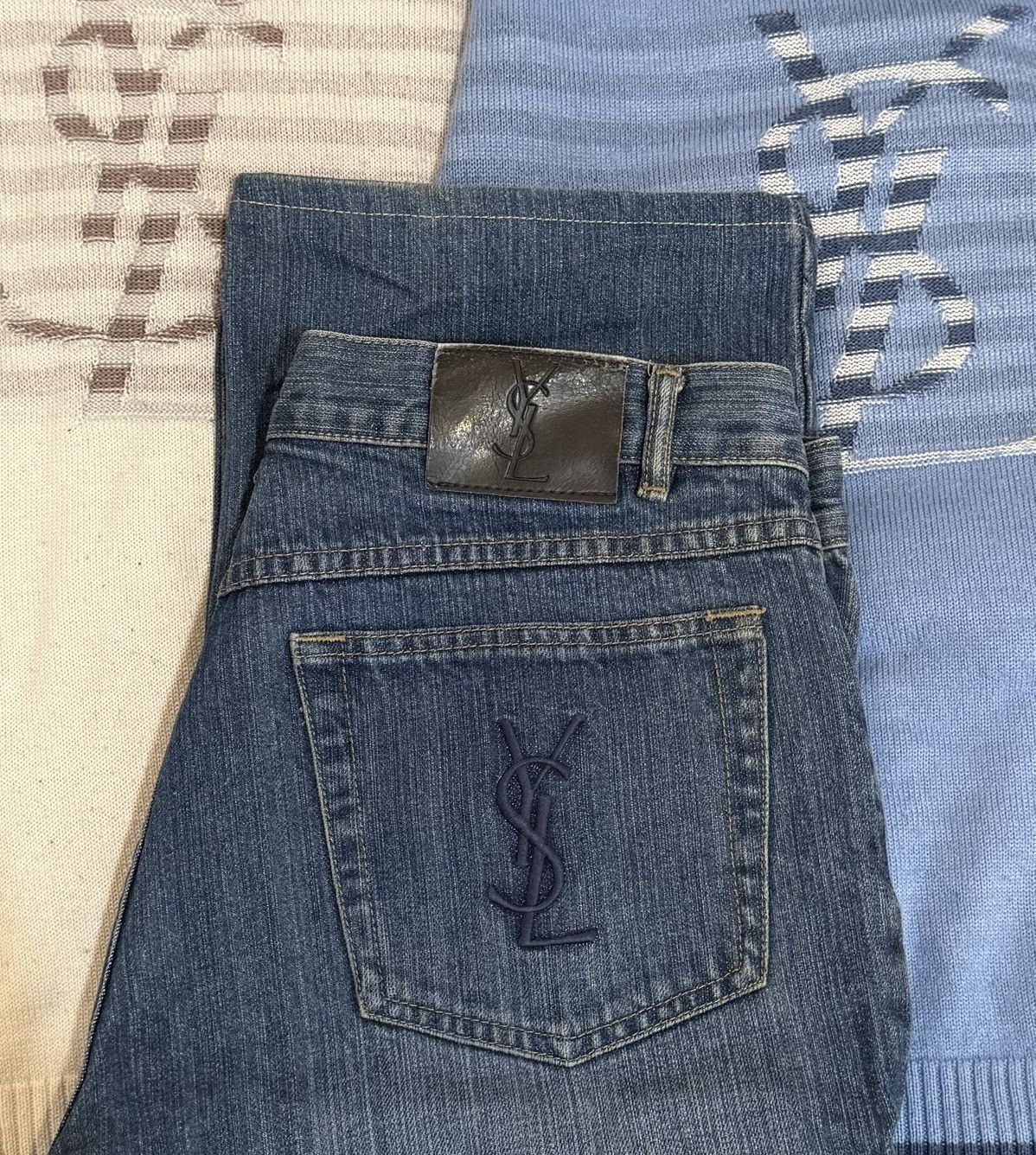 Yves Saint Laurent 34x30 YSL Jeans Denim Pants Indigo Selvedge Vintage Yves Size US 34 / EU 50 - 1 Thumbnail