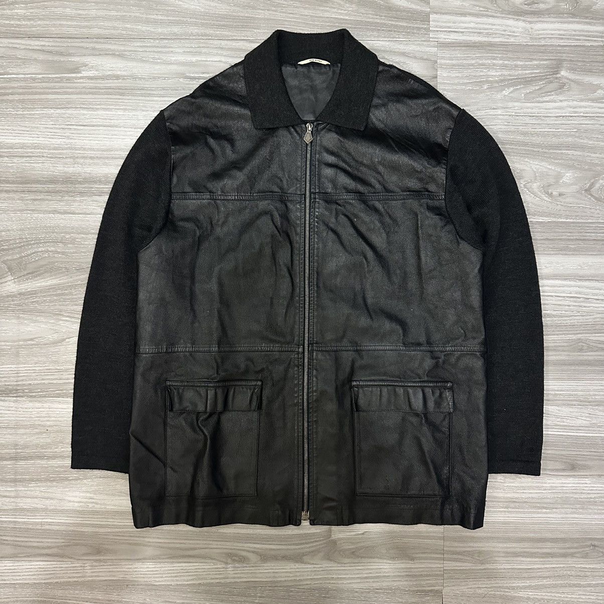 Hermes × Vintage Archive Hermes Leather/wool blended Jacket | Grailed
