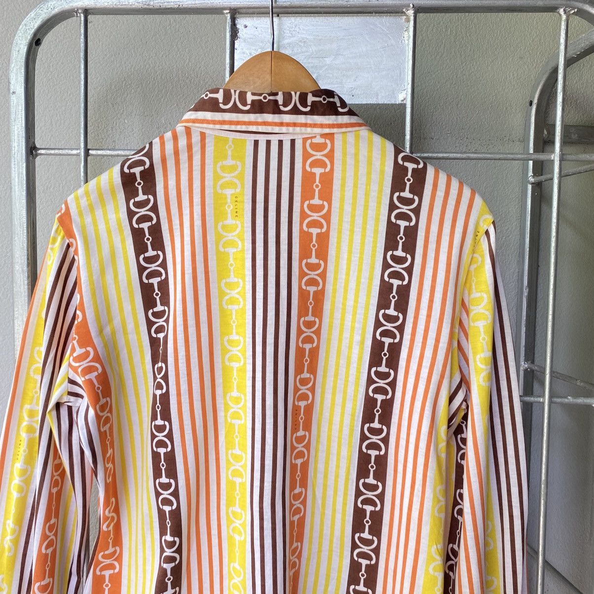 Celine CELINE etro Chain Stripe Button-Up Shirt Size XS / US 0-2 / IT 36-38 - 13 Thumbnail