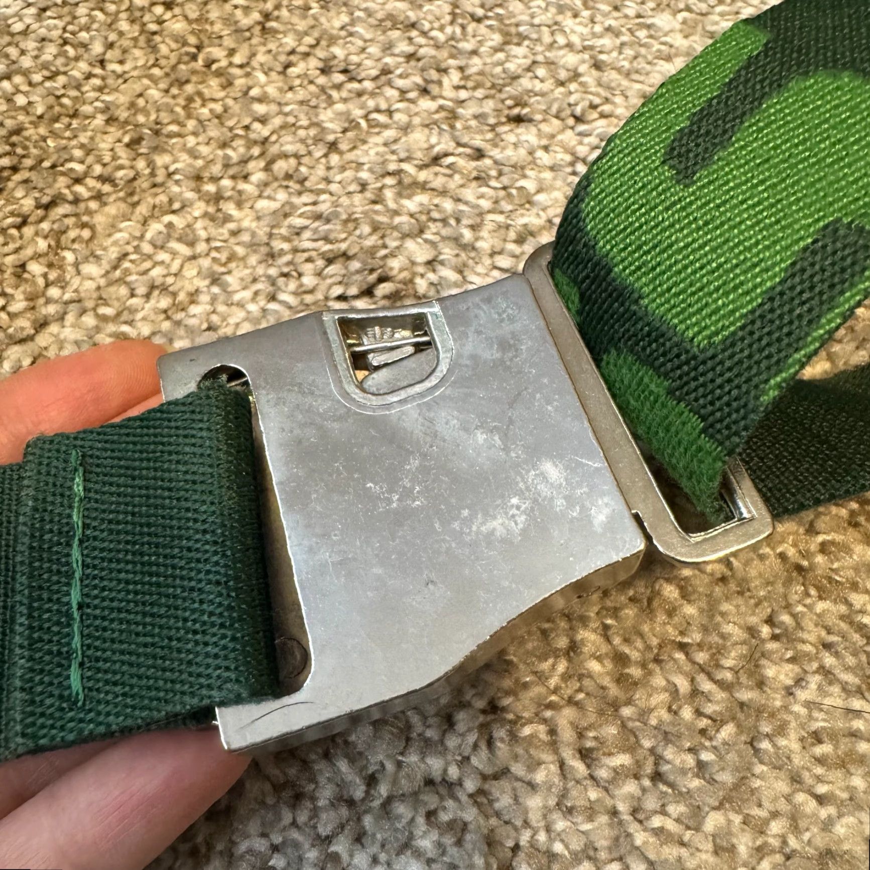 Miss Sixty VINTAGE Miss Sixty Belt Green Airplane Seatbelt Cyber Grunge One Size Womens 90s Y2K Belt Size ONE SIZE - 3 Thumbnail