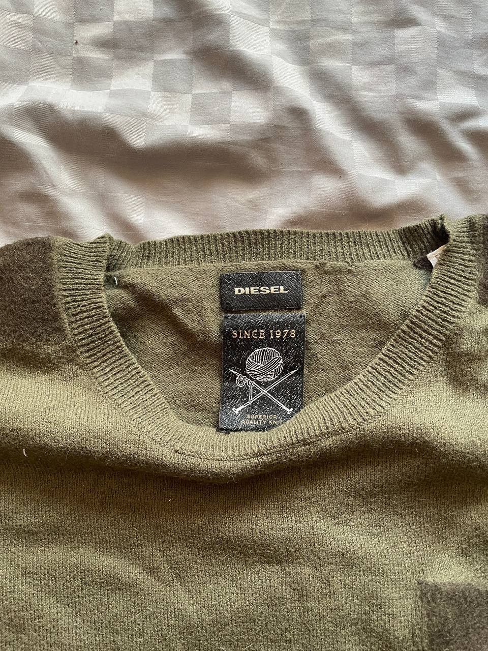 Diesel Vintage Diesel Knit Sweater Military 90s Avantgarde Y2K Size US L / EU 52-54 / 3 - 3 Thumbnail