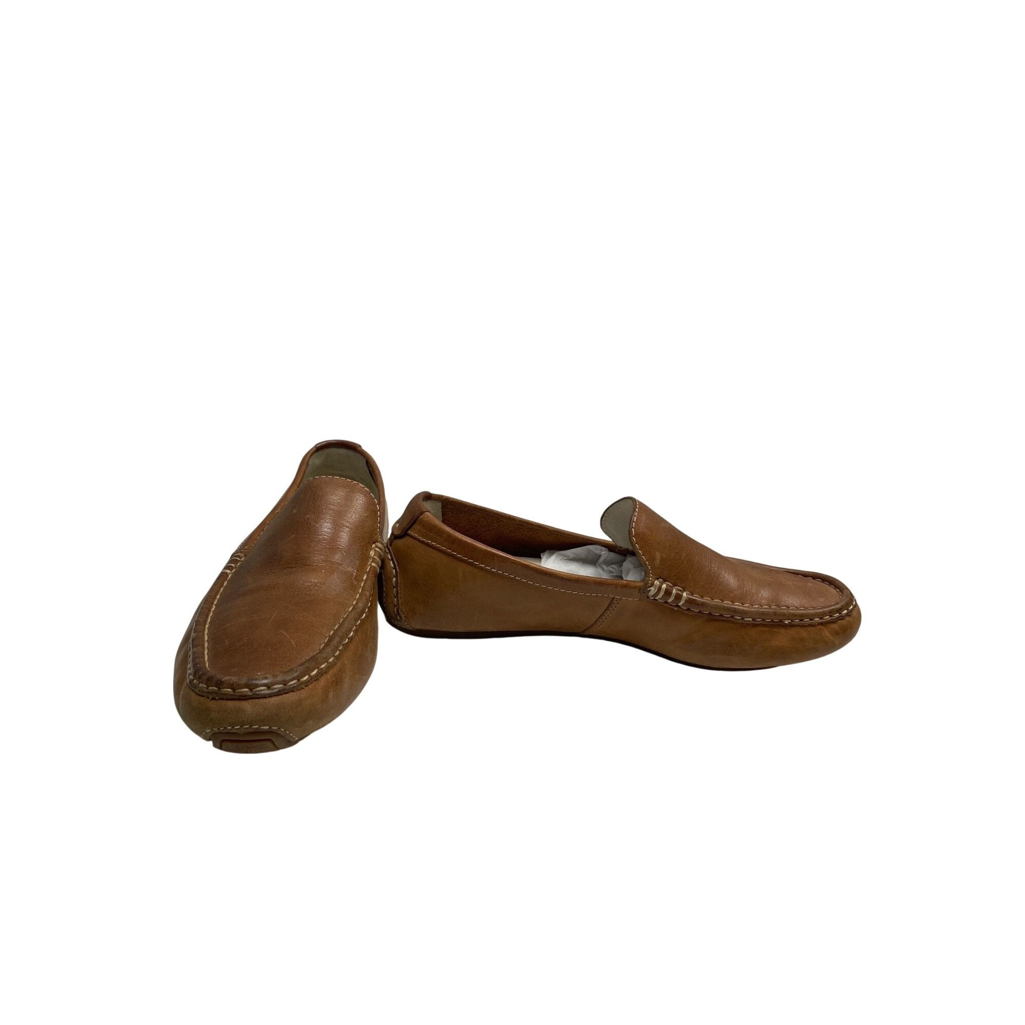 Cole Haan mens brown leather slip on dress loafers sz 9.5M S