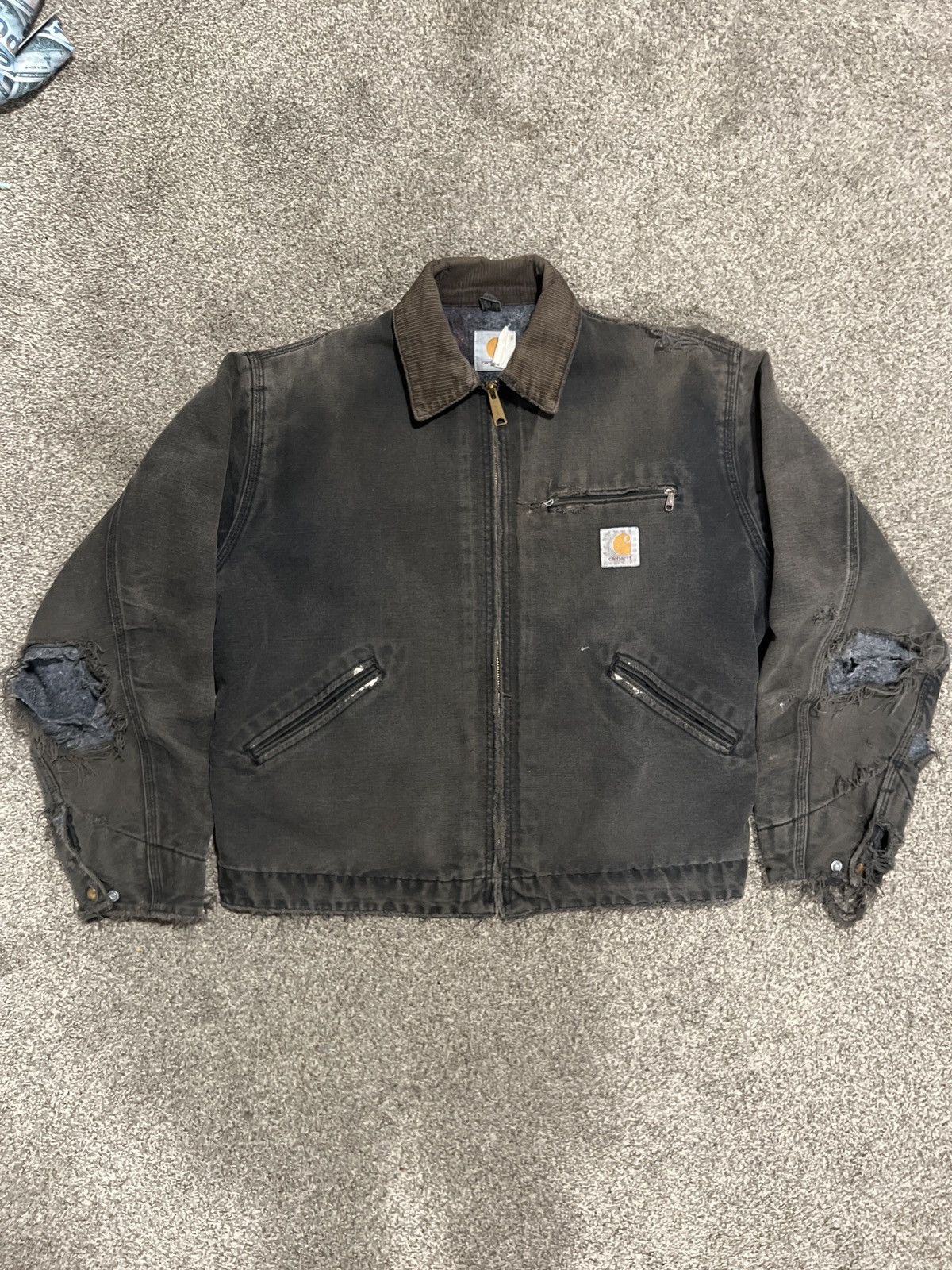 Vintage 80s Thrashed Carhartt Detroit selling Jacket