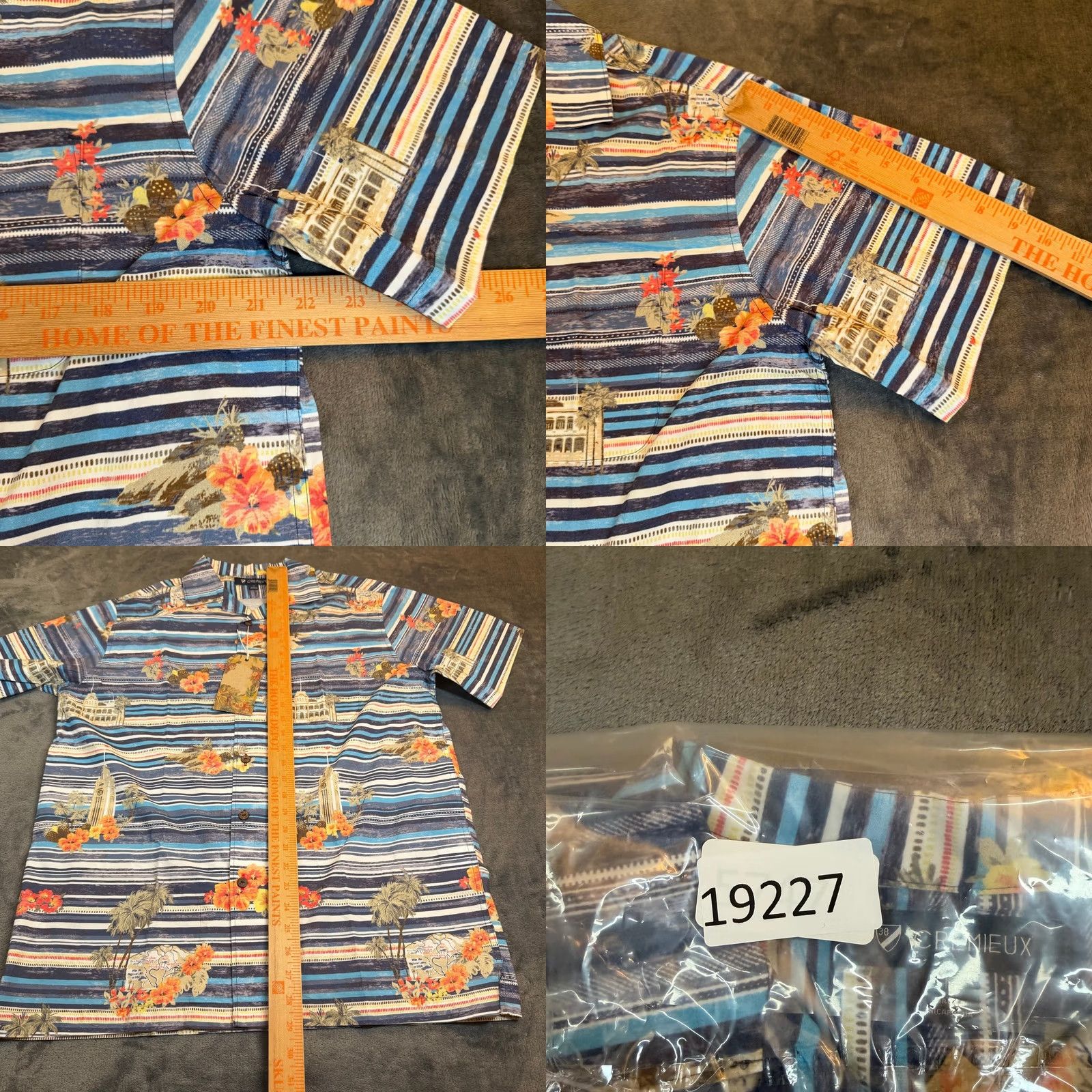 Cremieux Cremieux Martinique Collection Button Up Shirt Mens Medium Blue Multicolor Tropical Striped Hawaiian NWT Size US M / EU 48-50 / 2 - 8 Thumbnail