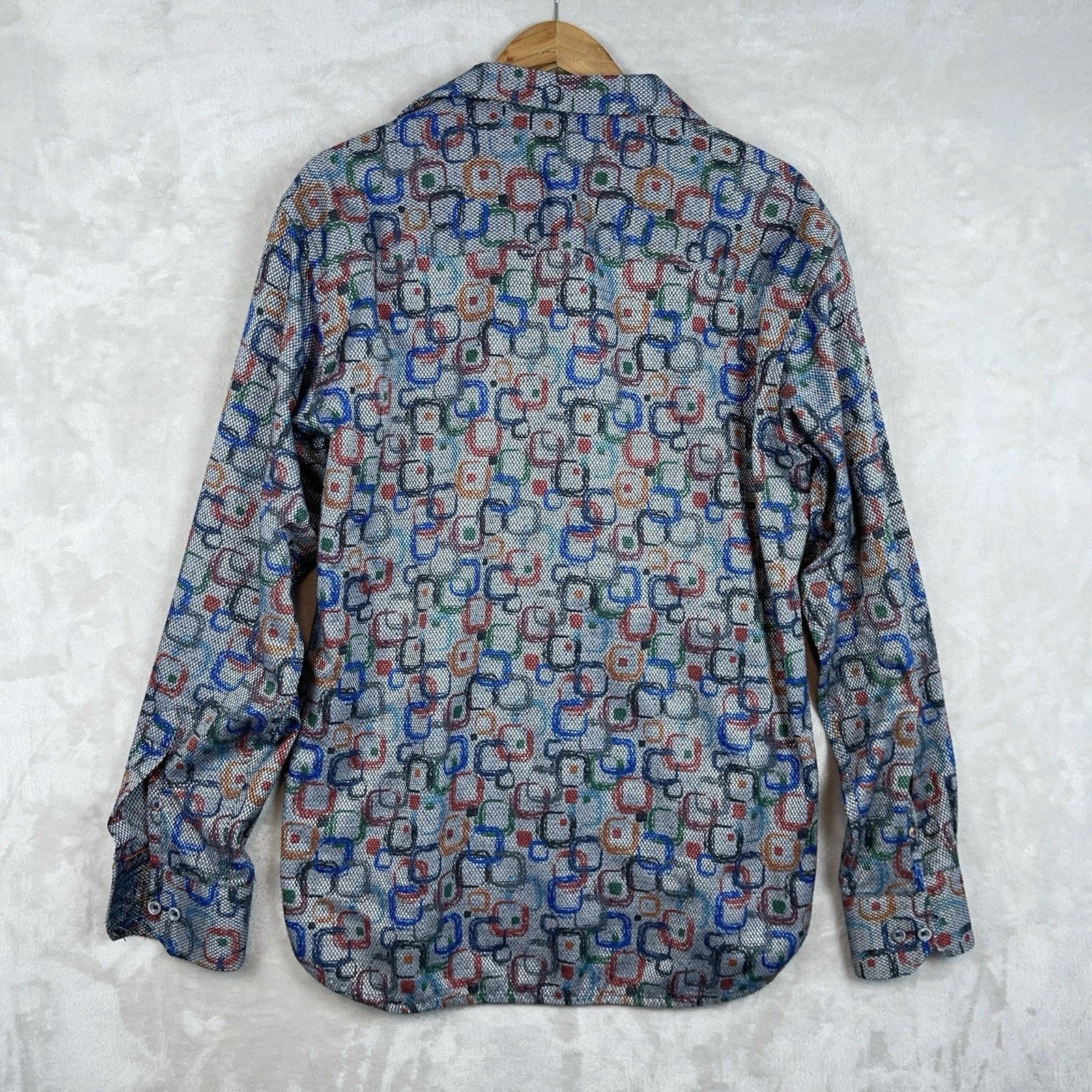 Luchiano Visconti Visconti Black Long Sleeve Textured Geometric Mens L Shirt Size US L / EU 52-54 / 3 - 5 Thumbnail