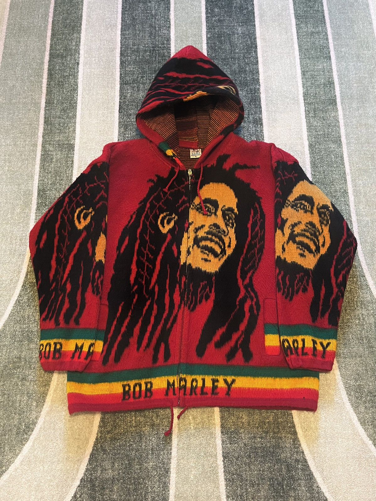 RARE Vintage Bob Marley AOP Zip Up Hoodie