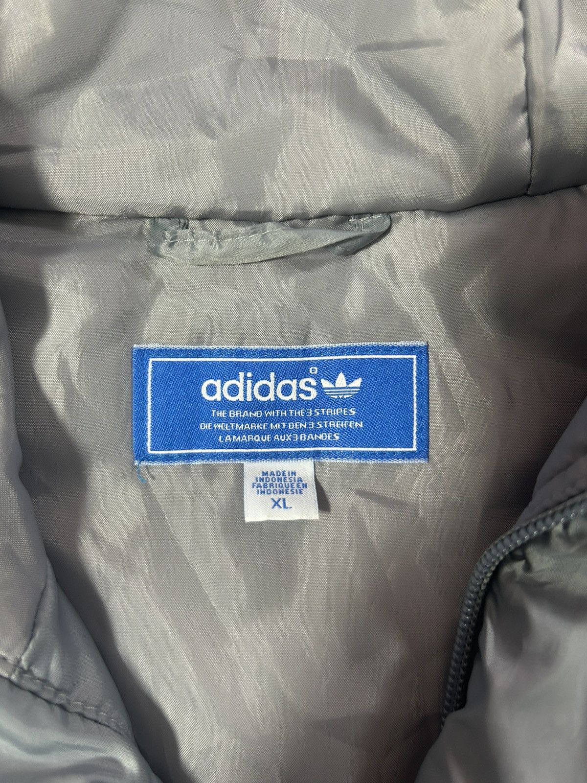 Adidas MENS XL ADIDAS HOODY L/WEIGHT GREY PADDED PUFFER COAT/JACKET Size US XL / EU 56 / 4 - 3 Thumbnail