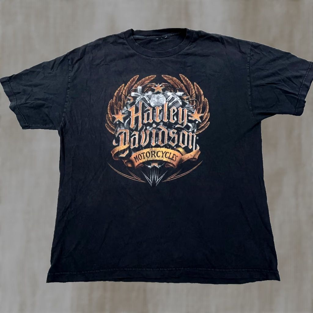 Harley Davidson VINTAGE Harley-Davidson Shirt Men XL Black Tee 90s USA Adult Biker Motorcycle Logo T-Shirt Size US XL / EU 56 / 4 - 1 Thumbnail
