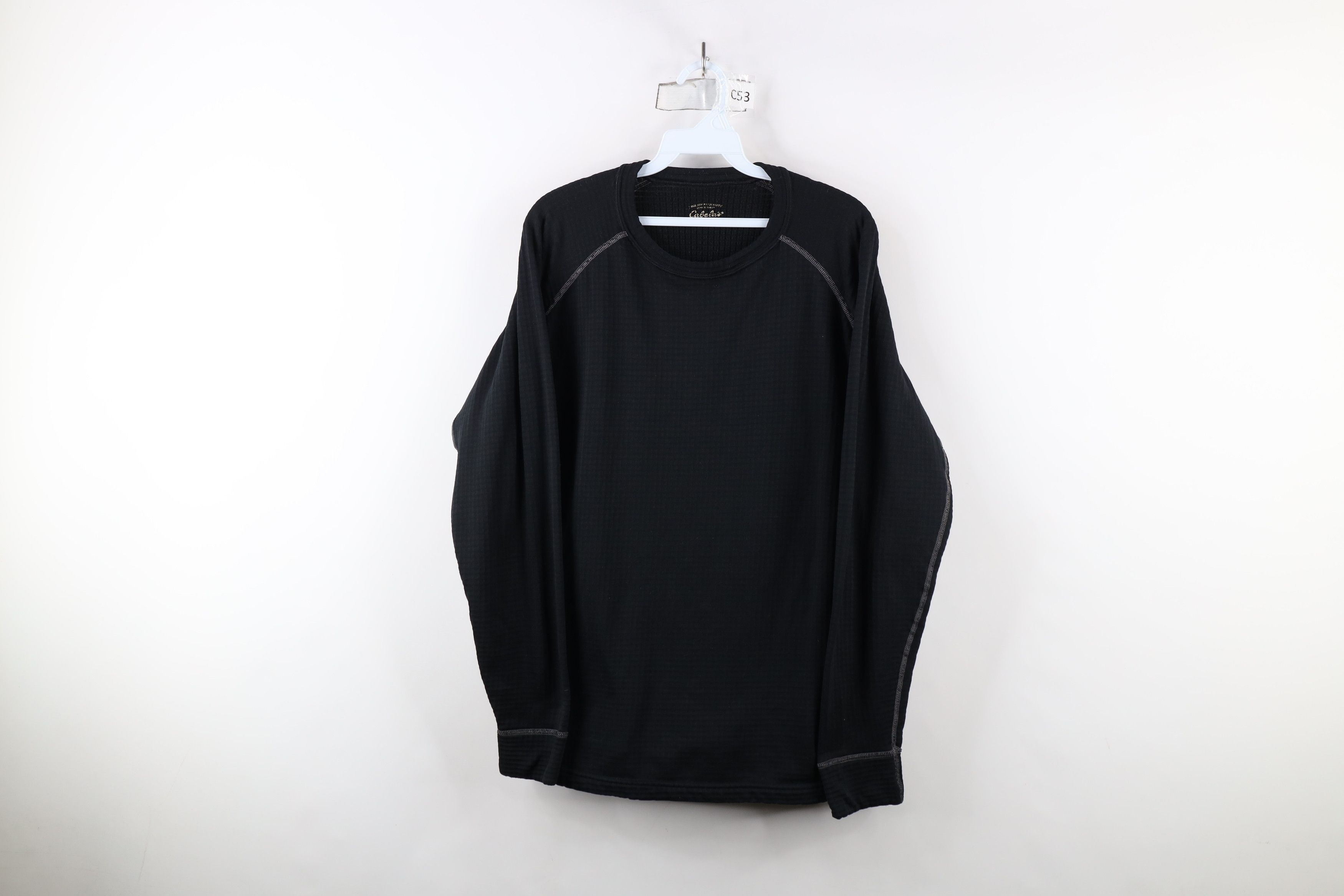 Cabelas × Vintage Vintage Cabelas Thermal Fleece Lined Sweatshirt Black Size US L / EU 52-54 / 3 - 1 Thumbnail