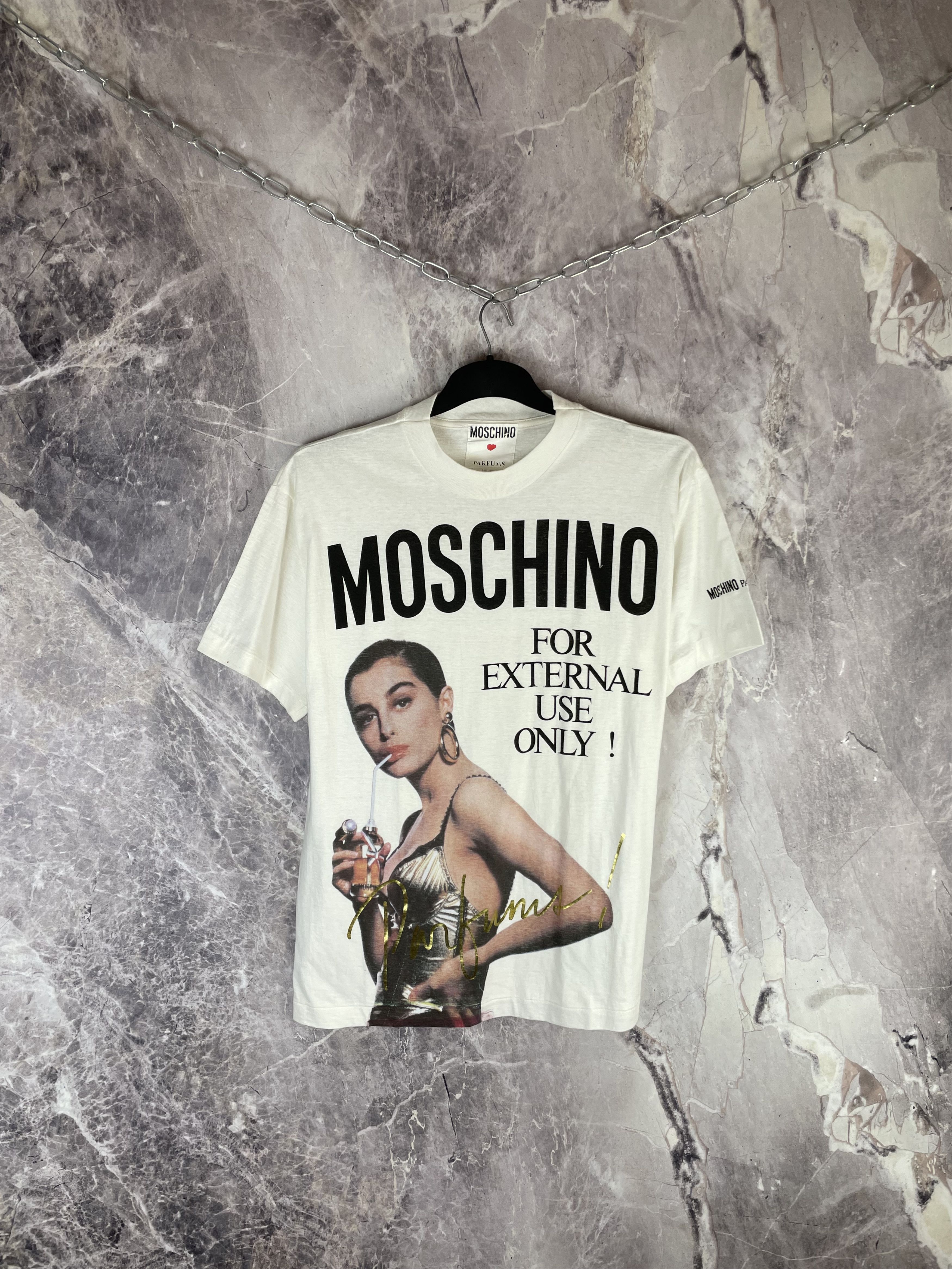 90’s Moschino External Use Only Parfums Tee Shirt
