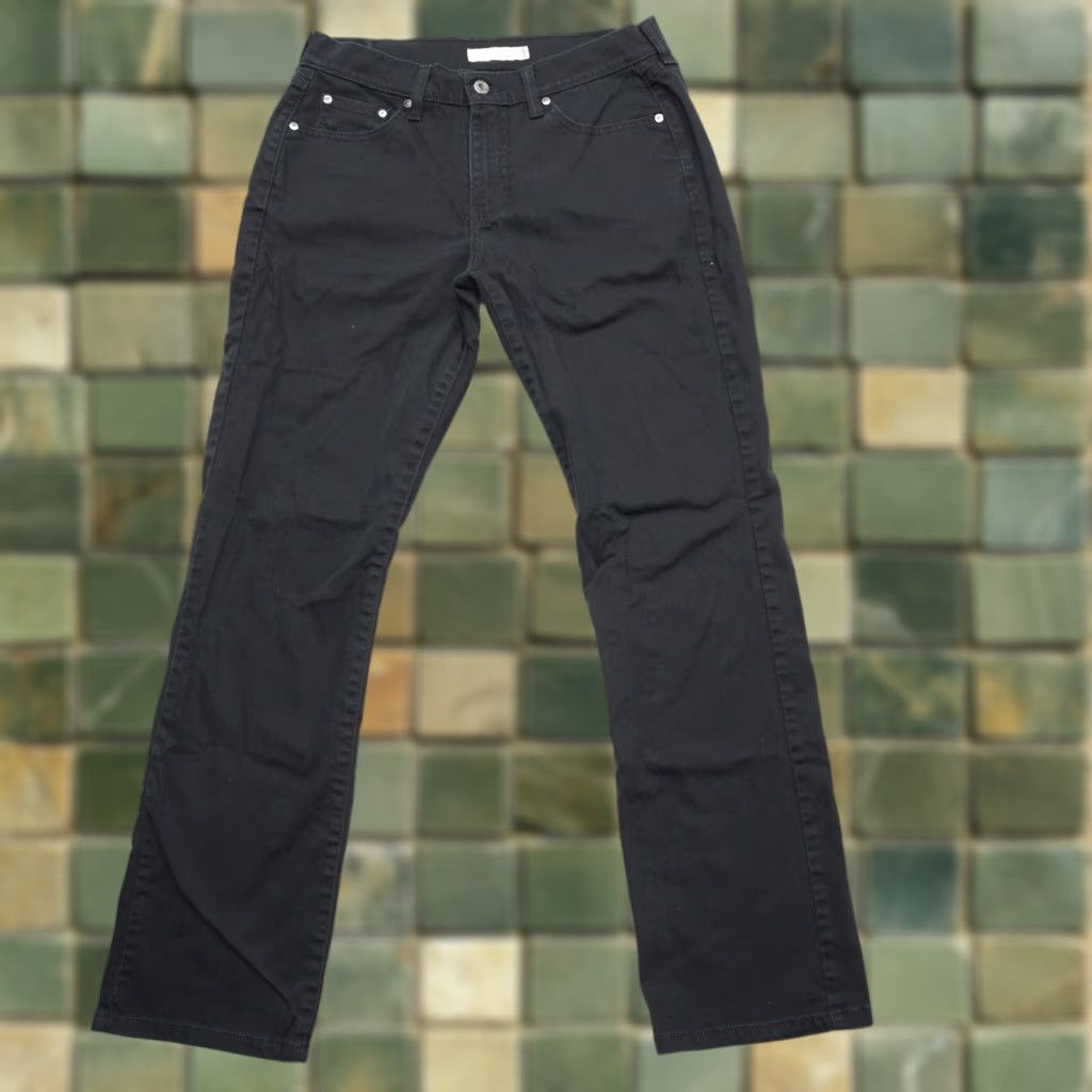 Levi's Levi's 505 Straight Jeans Womens 10 Black Denim Mid Rise Stretch 2000s Y2K Regular Size 32" / US 10 / IT 46 - 1 Thumbnail