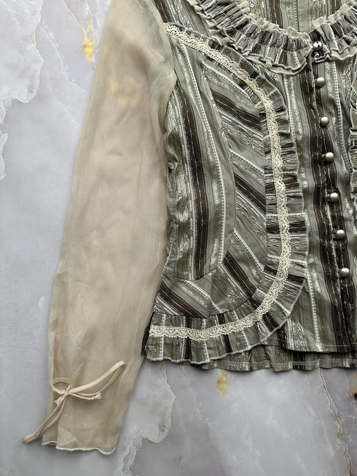 Vintage Vintage Blouse With Mesh Sleeves (V2) Size M / US 6-8 / IT 42-44 - 5 Thumbnail