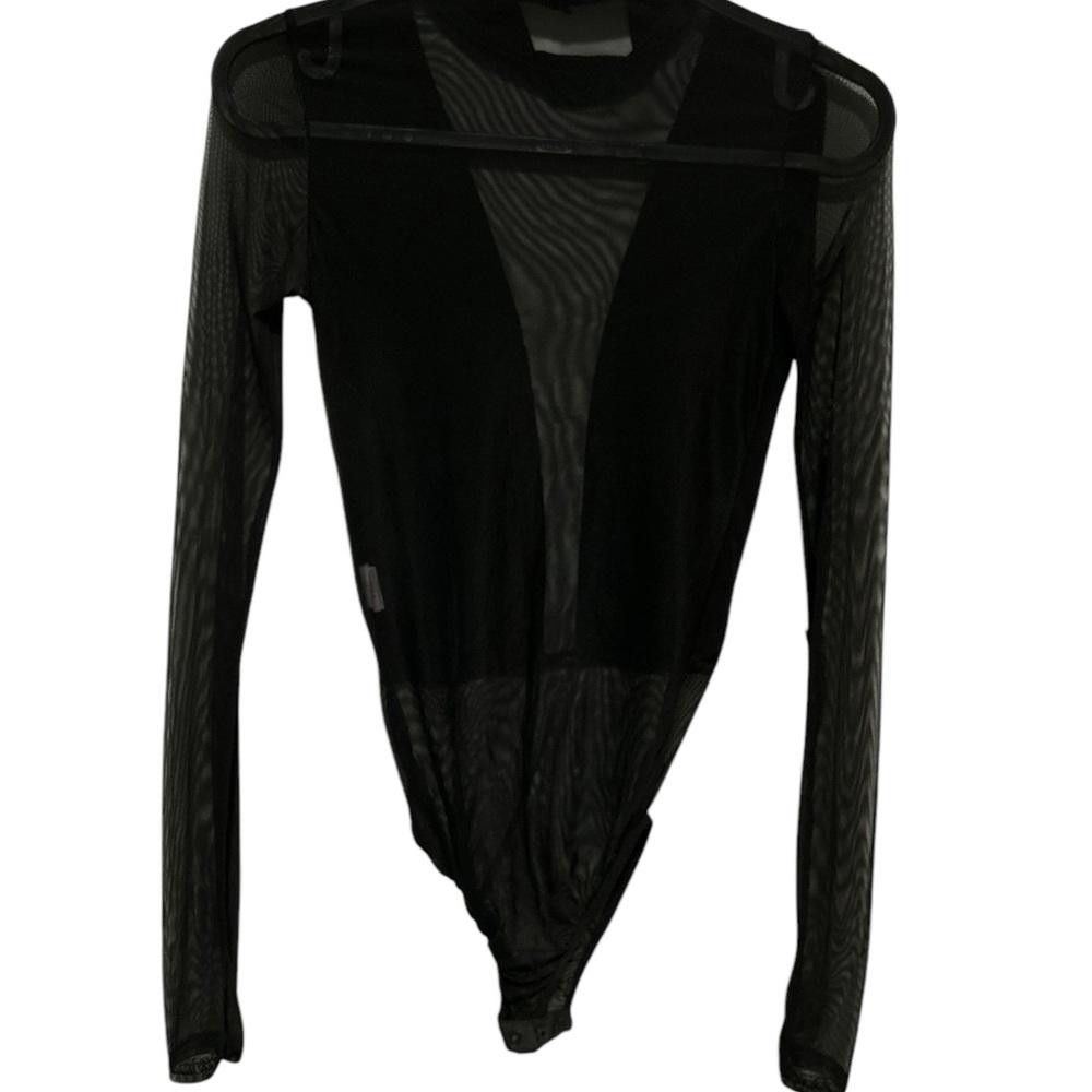Designer PrettyLittleThing Black Mesh Bodysuit Size 4 Size S / US 4 / IT 40 - 3 Thumbnail