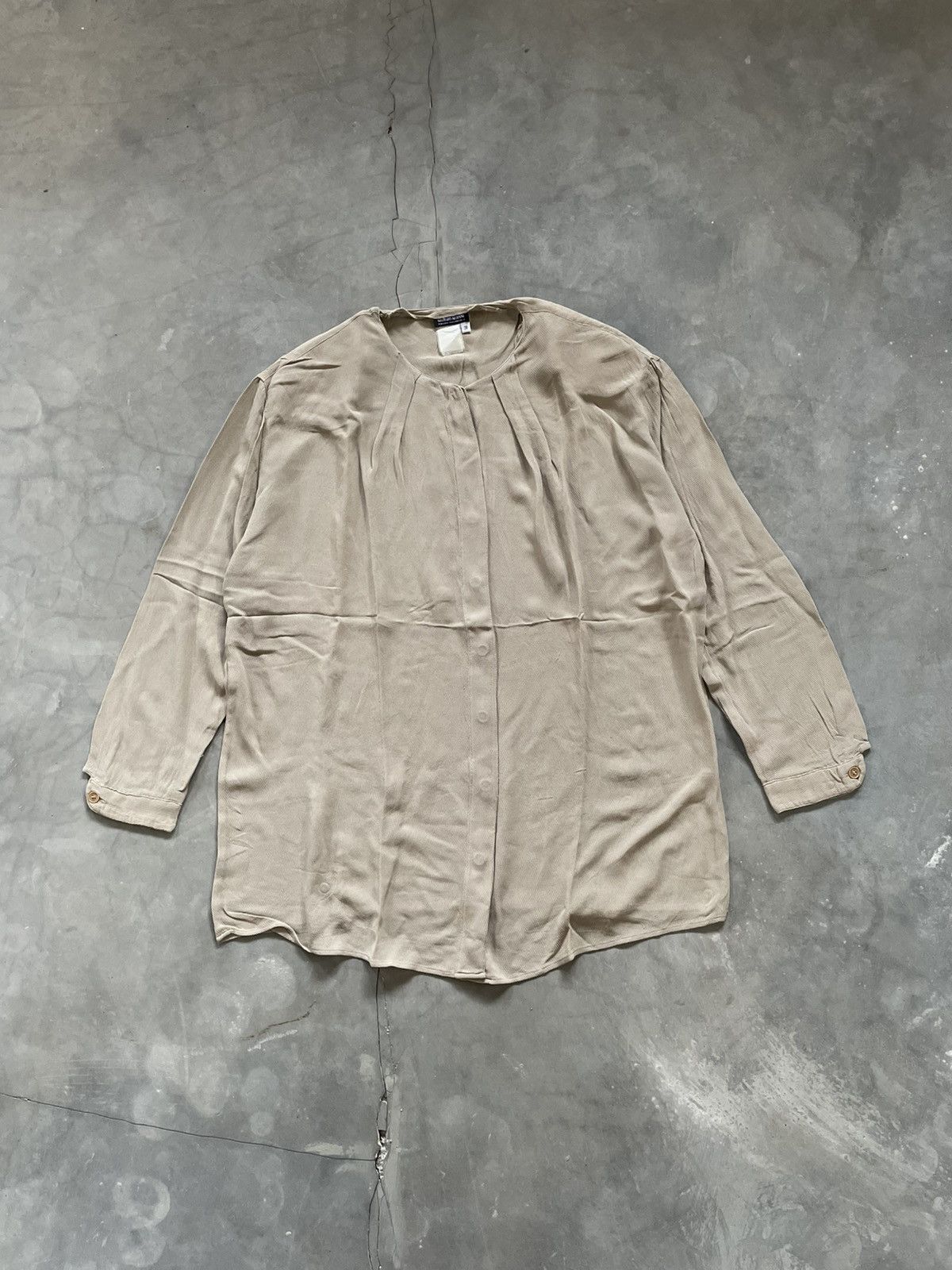 Giorgio Armani Vintage Giorgio Armani Archive Silk Pleated Blouse Size L / US 10 / IT 46 - 1 Thumbnail