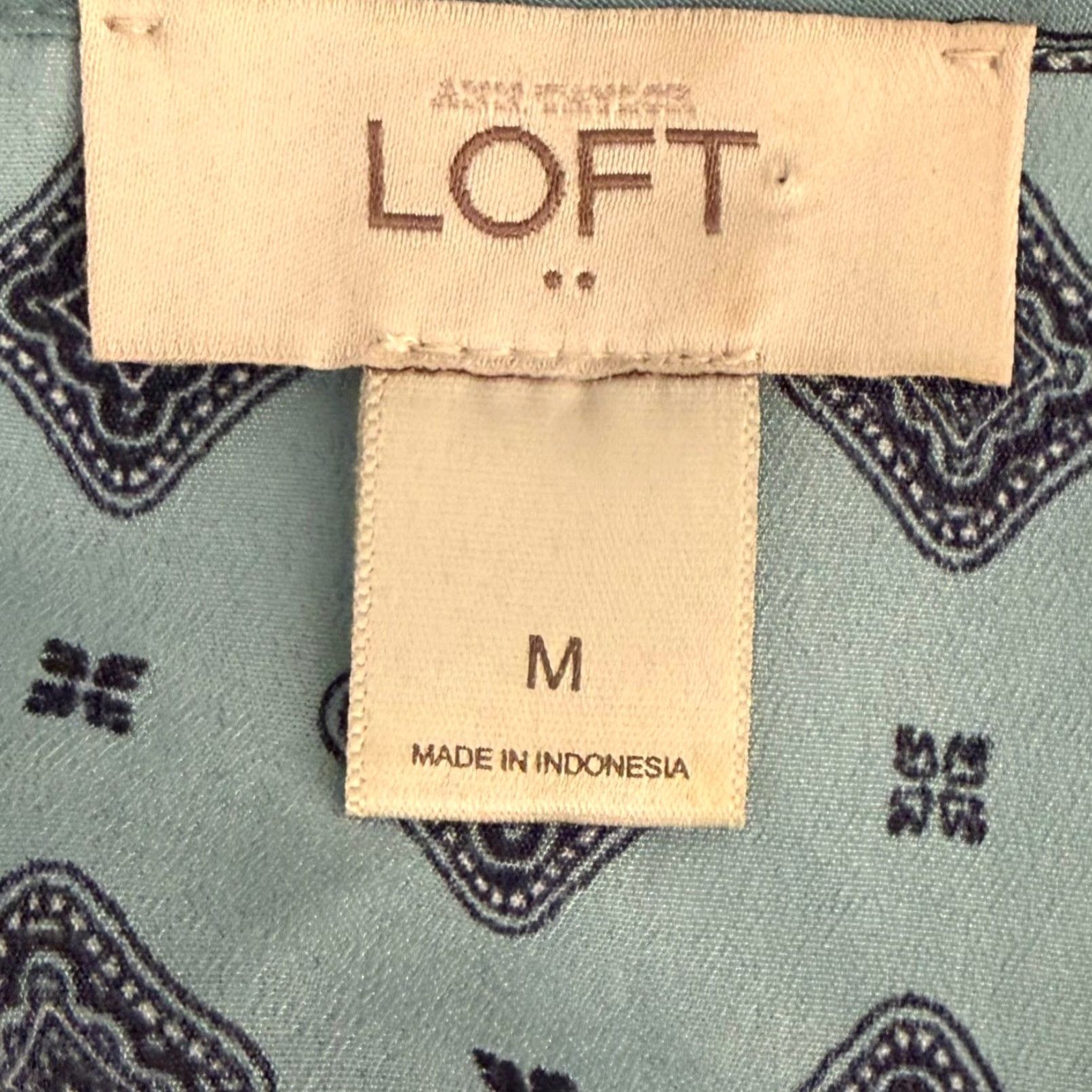 Loft LOFT Womens Tank Top Geometric Pleated Navy Green Office Workwear Casual Modern Shirt Adult M Sleeveless Blouse Size M / US 6-8 / IT 42-44 - 5 Thumbnail