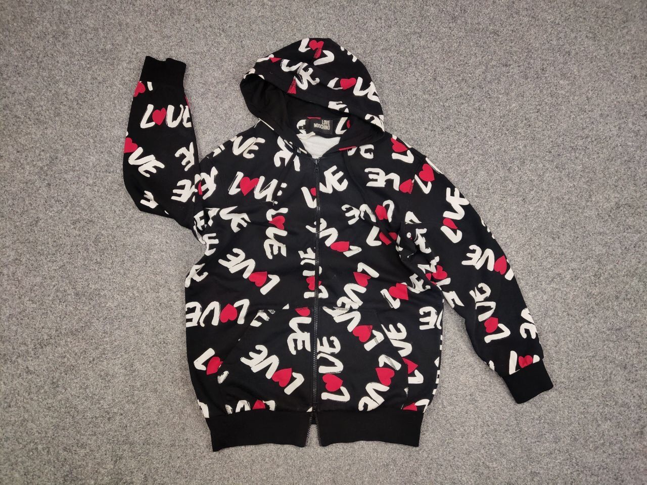 Moschino Love Moschino Authentic Multi Logo Oversized Zip Hoodie Size US S / EU 44-46 / 1 - 13 Thumbnail