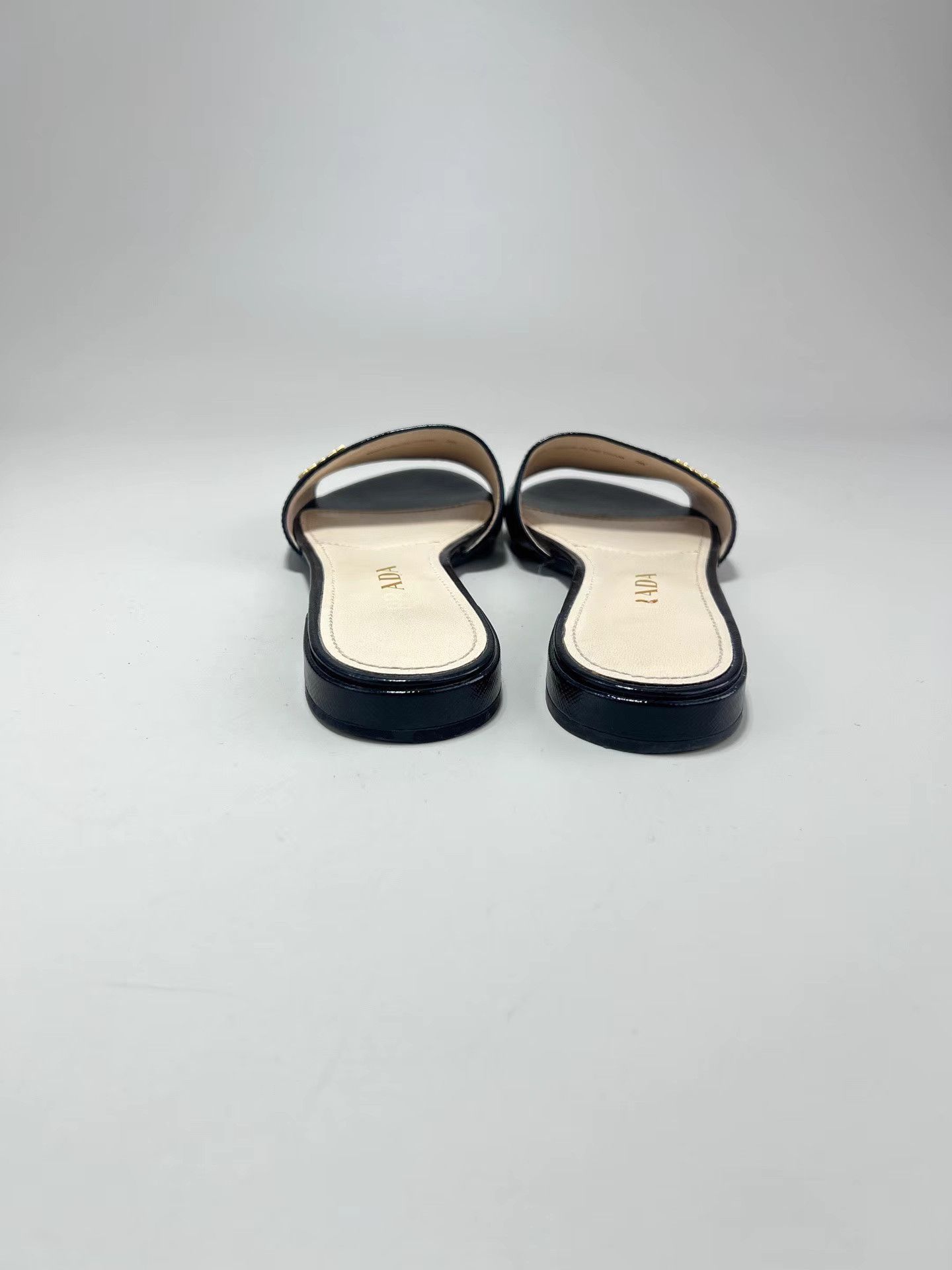 Prada PRADA Black Patent Leather Slide Sandals Size US 6 / IT 36 - 3 Thumbnail