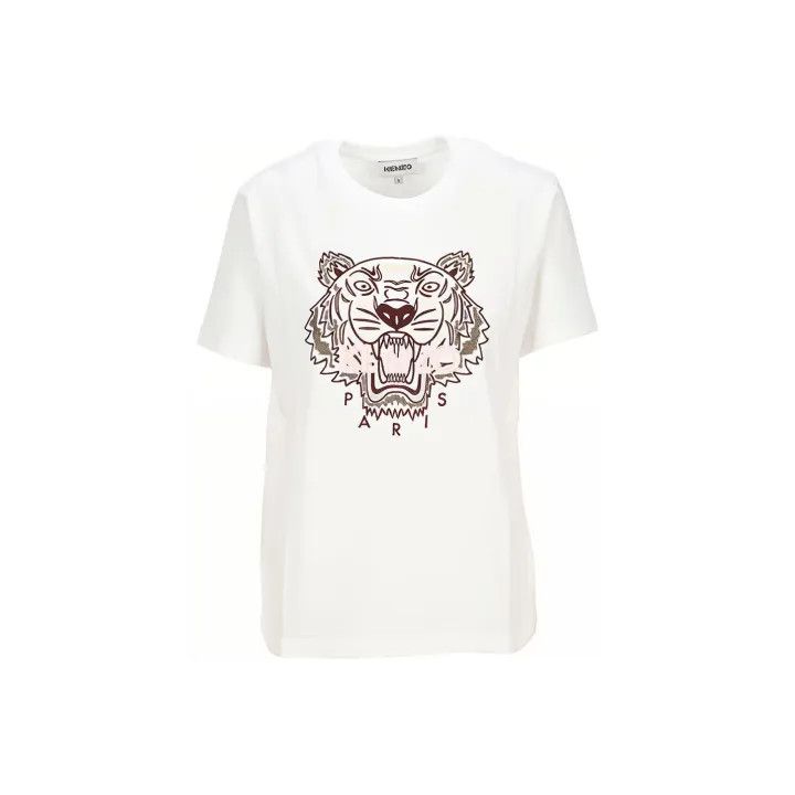 Kenzo Kenzo Tiger Logo Cotton T-Shirt for Women 0079 Size XS / US 0-2 / IT 36-38 - 1 Thumbnail