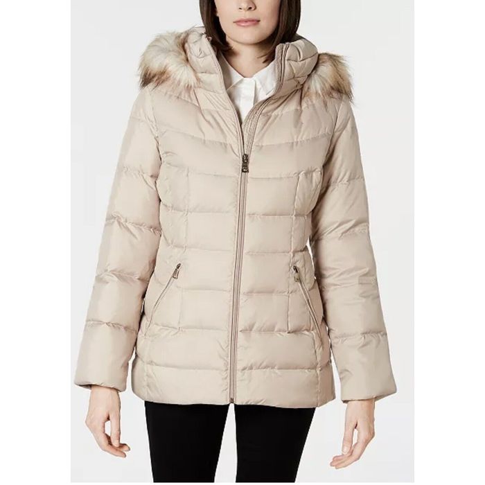 Calvin Klein Calvin Klein Duck Down Faux Fur Hooded Puffer Jacket ...