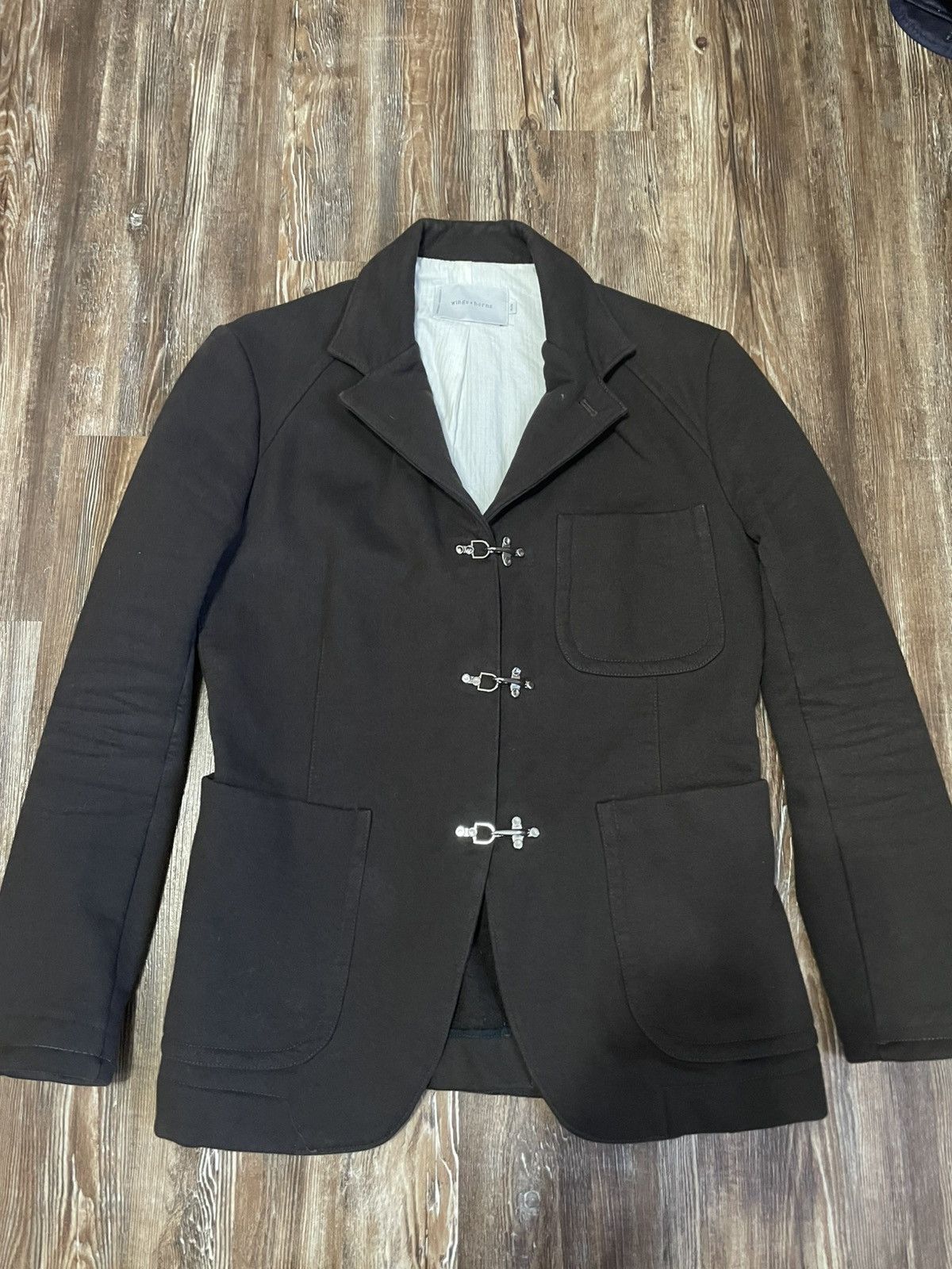 Wings + Horns Custom Brown Cotton Blazer Fisherman Hook Clasp Nautical M Size US M / EU 48-50 / 2 - 1 Thumbnail