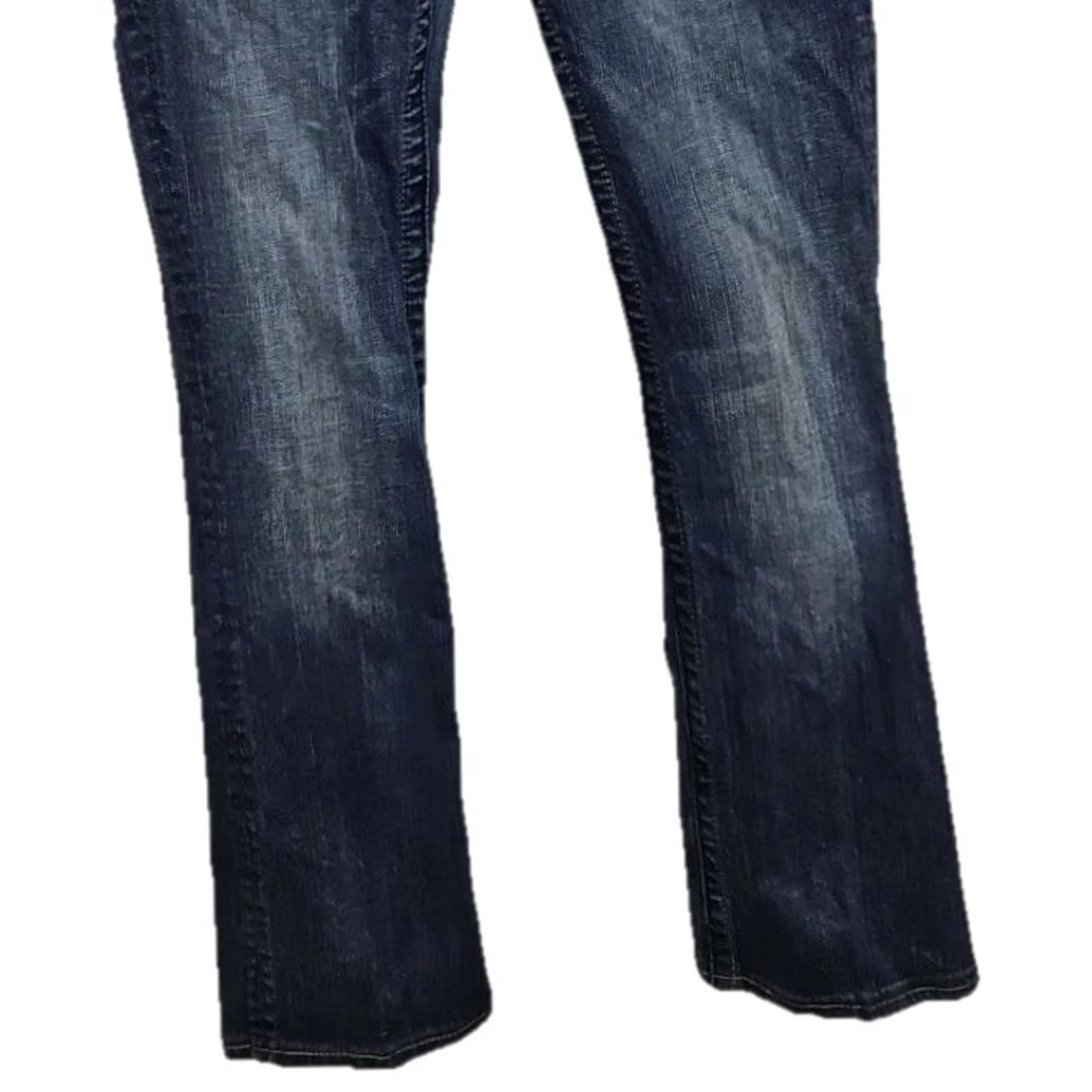 Miss Me Miss Me Jeans Womens 29 Bootcut Mid Rise Rhinestone Wing Pocket Blue 29 Regular Womens Jeans Size 29" - 3 Thumbnail