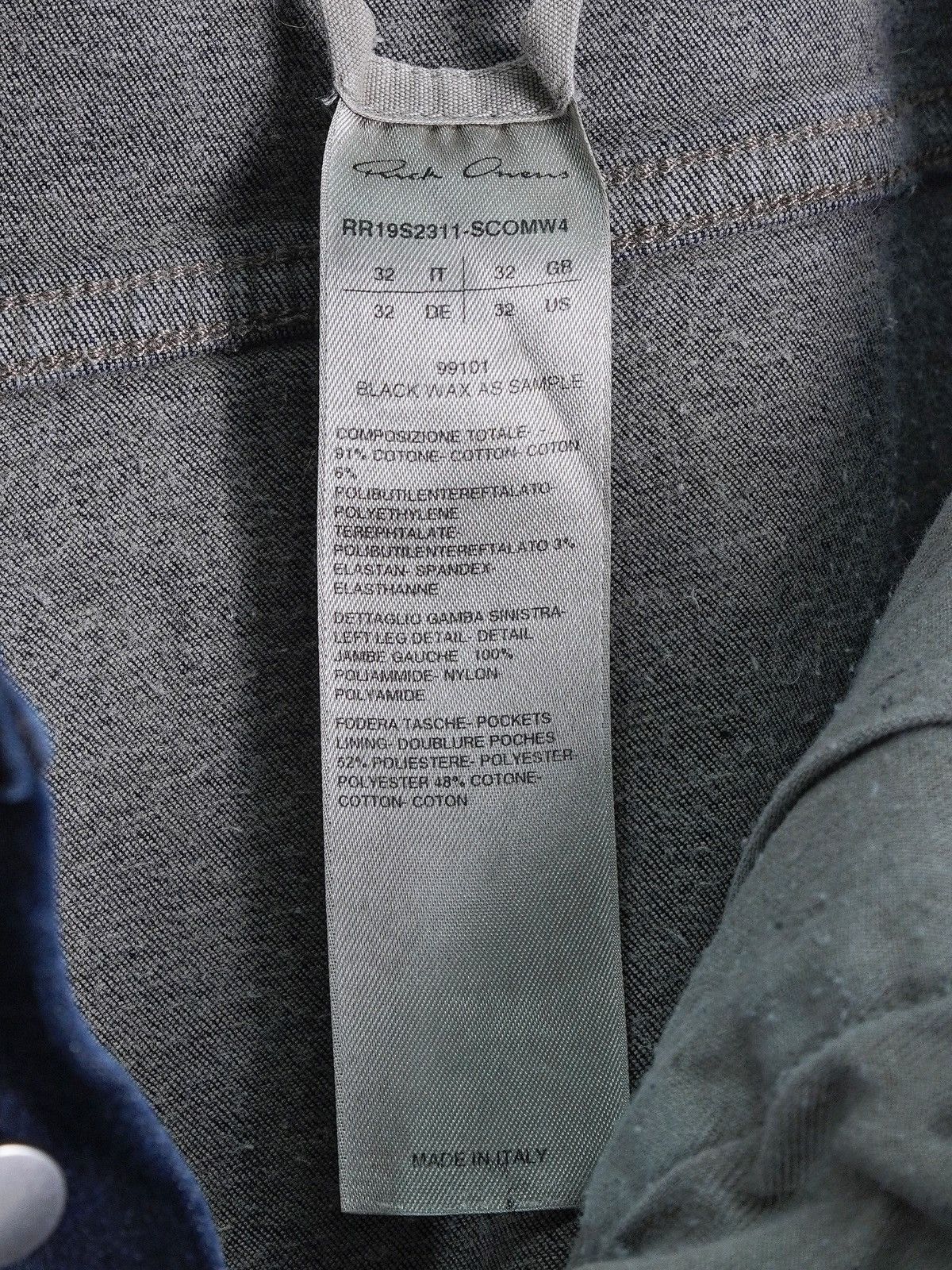 Rick Owens SS19 “Babel” Tyrone Waxed Denim Size US 32 / EU 48 - 7 Thumbnail