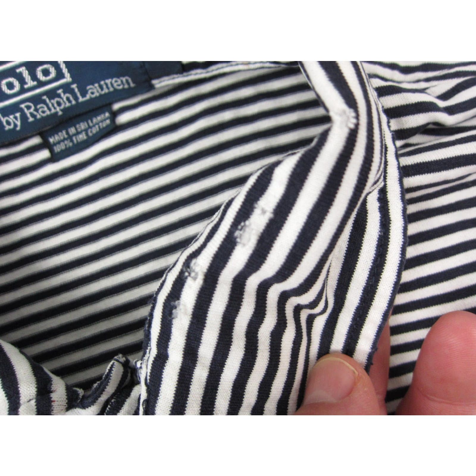 Ralph Lauren VINTAGE Ralph Lauren Polo Shirt Mens L White Blue Pony Soft Cotton Striped Casual Logo 80s 90s Golf Mens Size US L / EU 52-54 / 3 - 5 Thumbnail