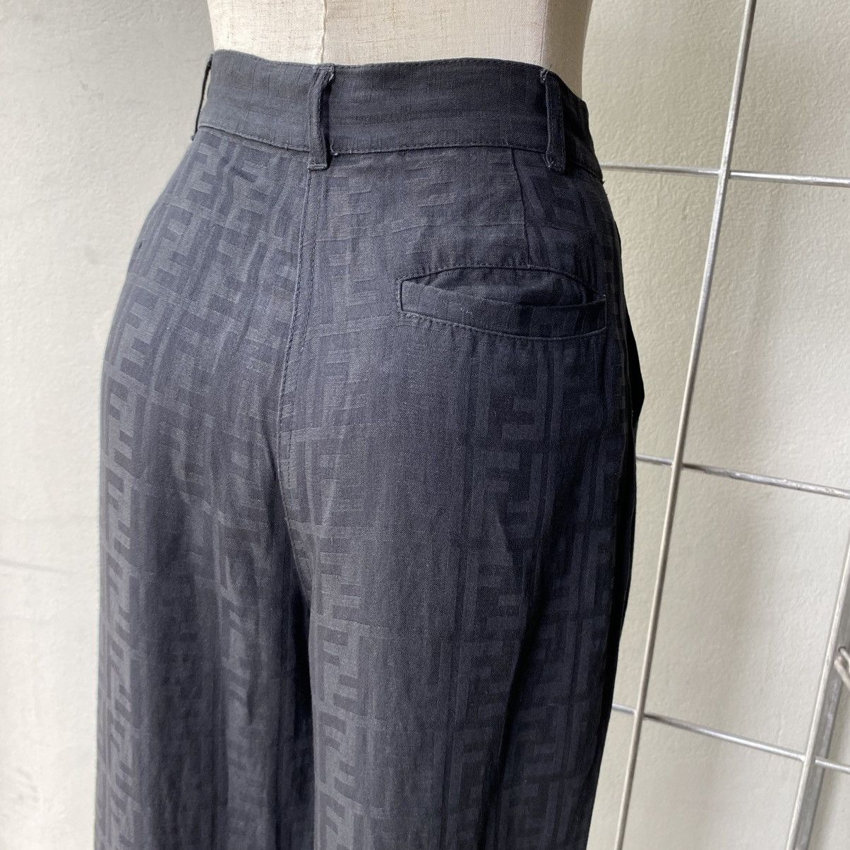 Fendi FENDI Black Monogram Pattern Pants Size 28" / US 6 / IT 42 - 1 Thumbnail
