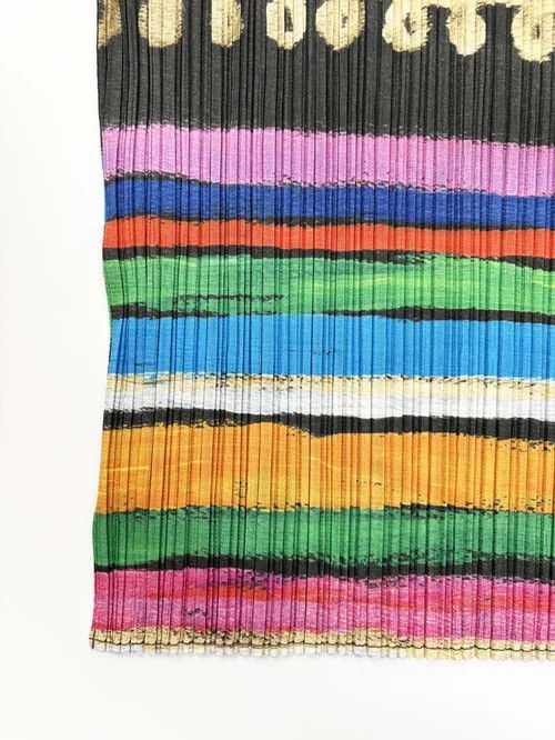 Pleats Please Issey Miyake o1tko10526 Firework Tribal Print Pleated Top in Multicolor Size L / US 10 / IT 46 - 5 Thumbnail