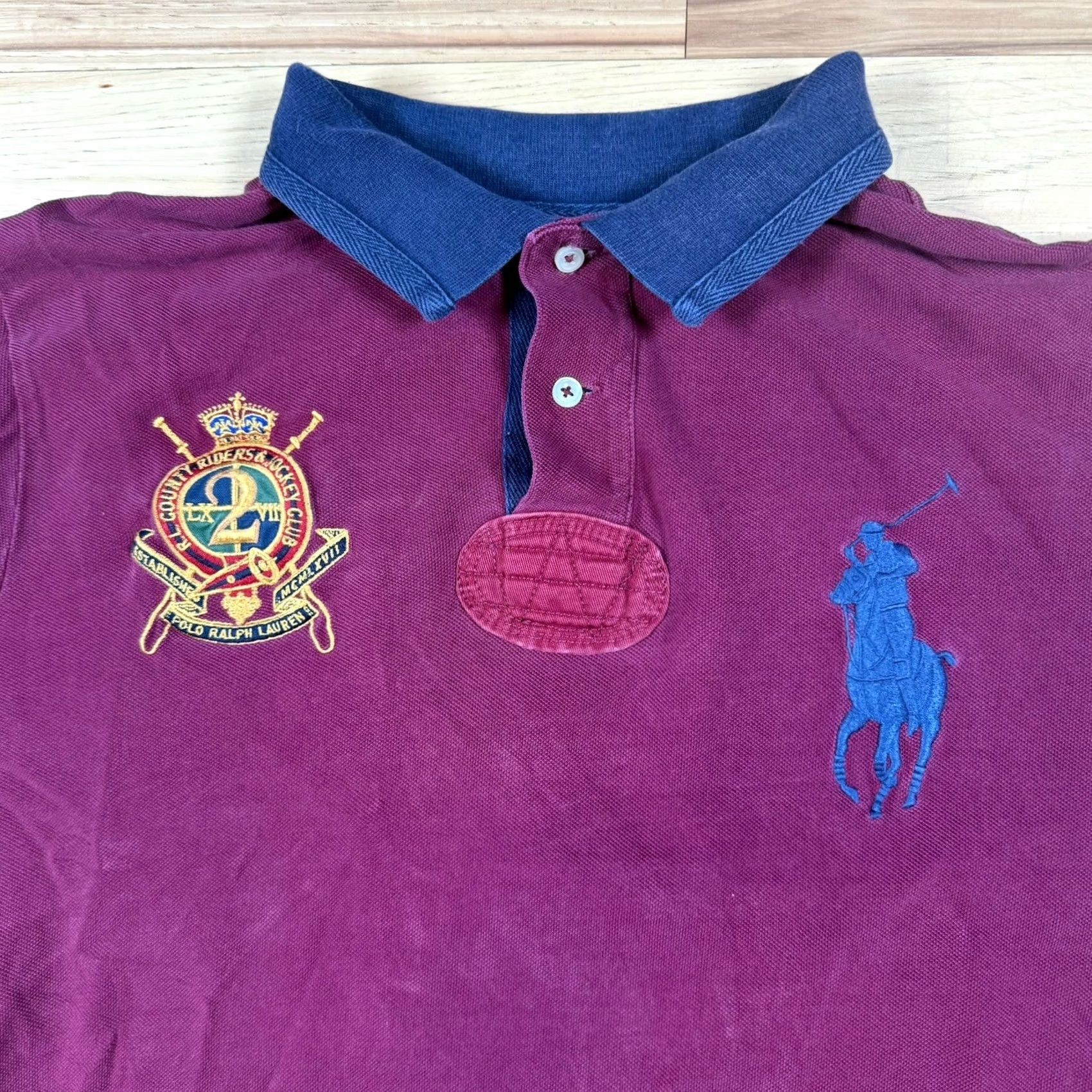 Ralph Lauren VINTAGE Polo Ralph Lauren Shirt Rugby Mens XXL Country Riders Jockey Crest #2 Red 2XL Mens Polo Rugby Country Crest Shirt Size US XXL / EU 58 / 5 - 3 Thumbnail