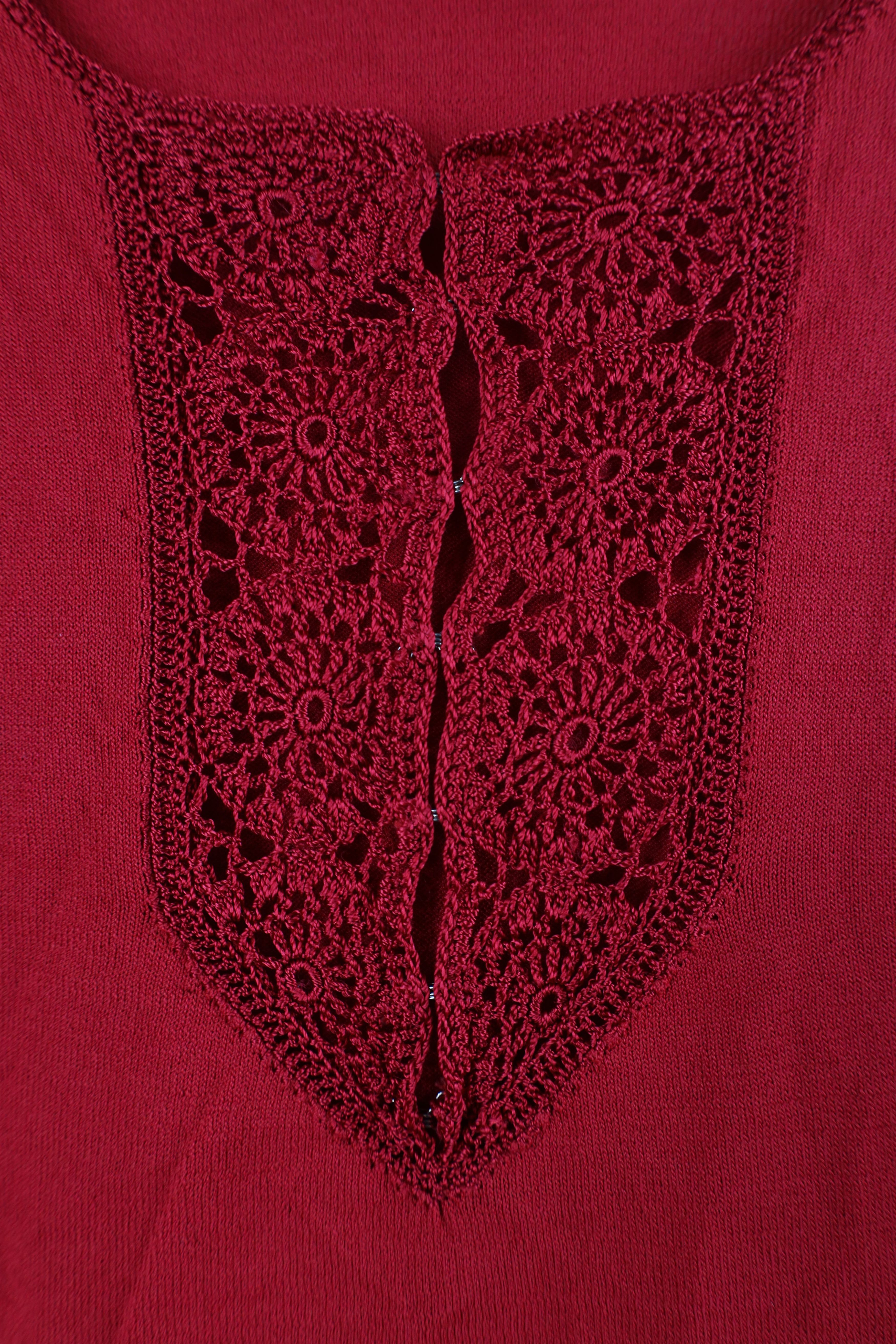 Vintage Deadstock Vintage 90s Y2K Babydoll Ribbed Knit T-Shirt Red Size M / US 6-8 / IT 42-44 - 7 Thumbnail