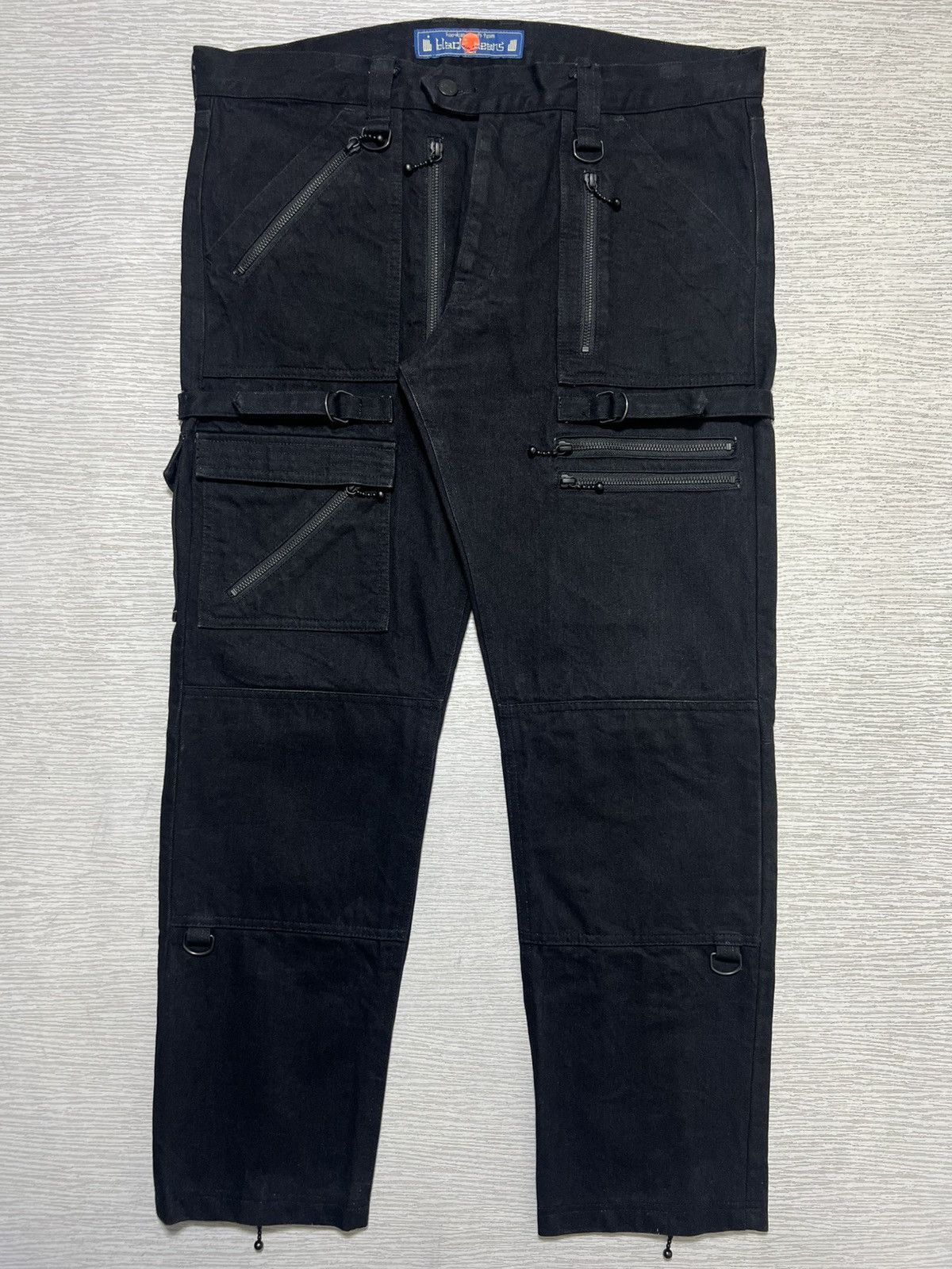 Blackmeans Blackmeans - Moto Denim Cargo Pants Size US 36 / EU 52 - 1 Thumbnail