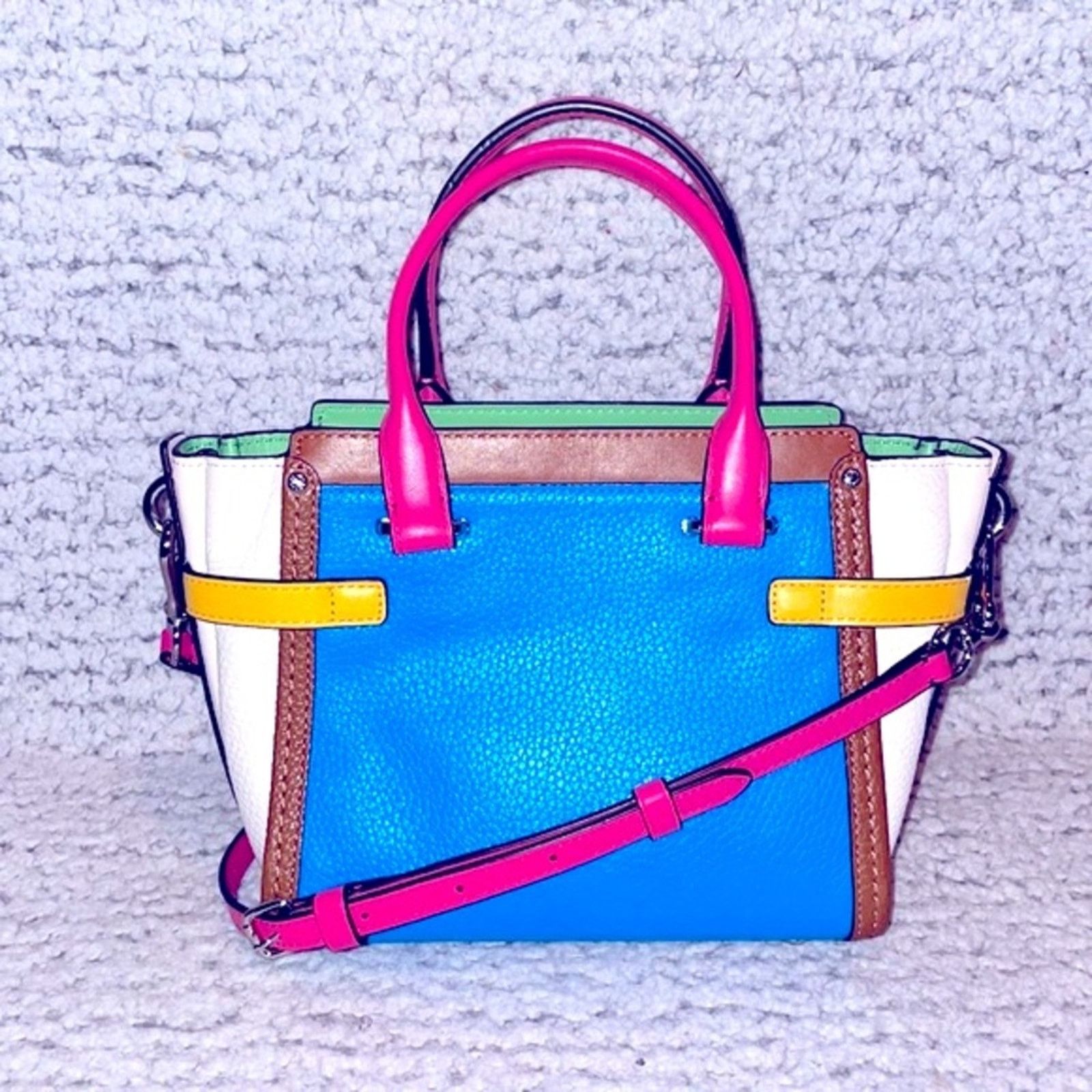Coach Coach Swagger 21 Rainbow Colorblock Satchel Crossbody Size ONE SIZE - 9 Thumbnail