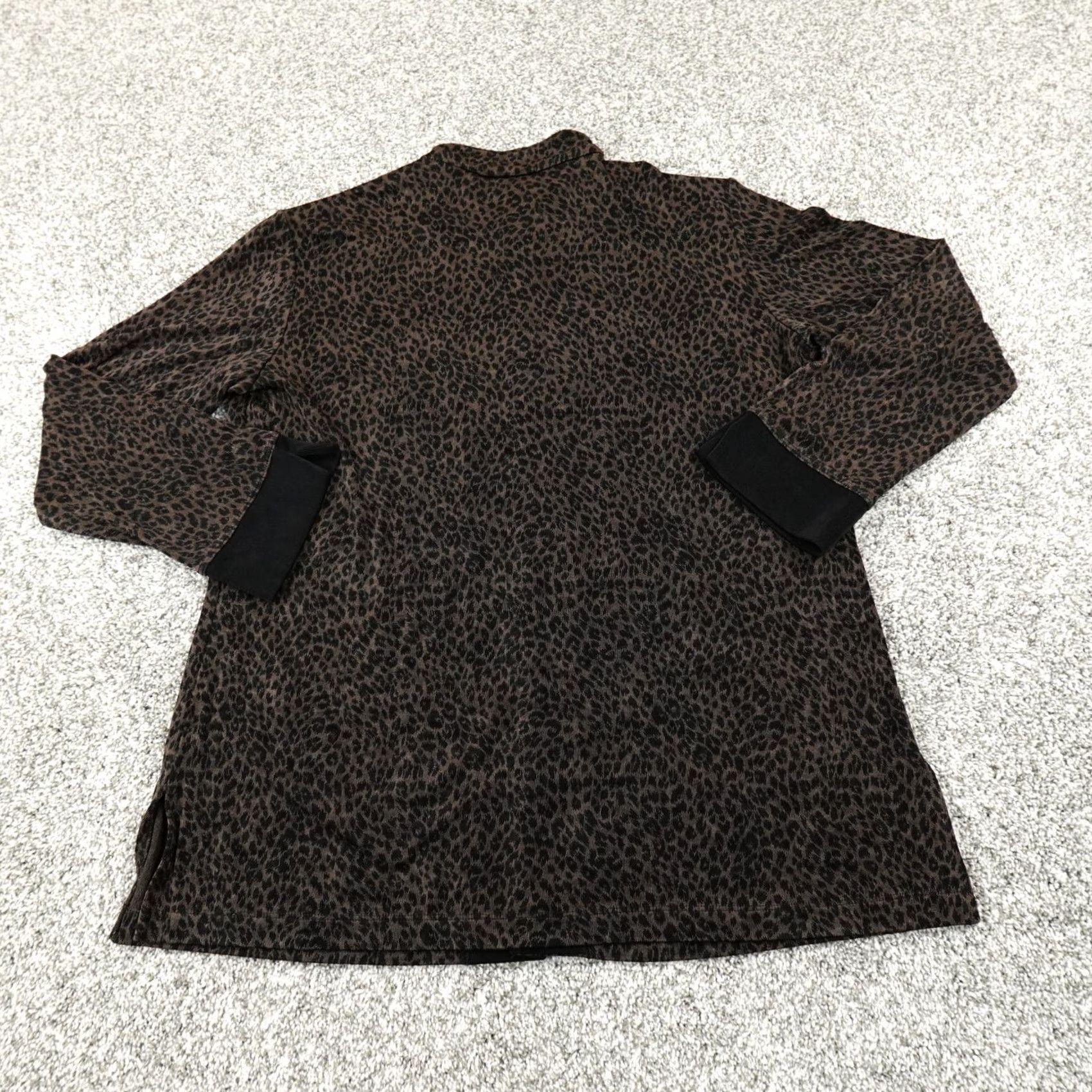 Vintage Chico's Jacket Womens XL Brown Leopard Cheetah Cat Animal Print AOP Travel Button USA Jacket Size XL / US 12-14 / IT 48-50 - 4 Thumbnail