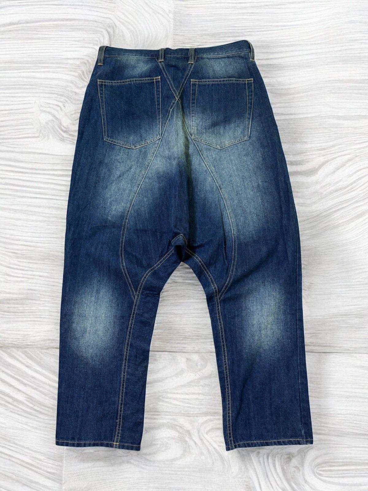 Japanese Brand Vintage Crotch Jeans Washed Detailing Cdg Inspired Size US 30 / EU 46 - 2 Thumbnail