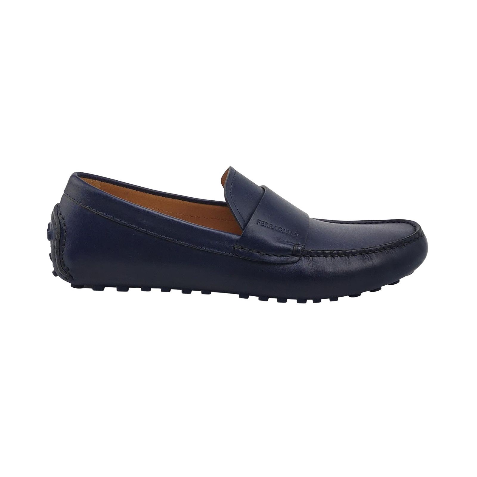 Salvatore Ferragamo Salvatore Ferragamo Navy Leather Driving Shoes US 6.5 Size US 7 / EU 40 - 1 Thumbnail