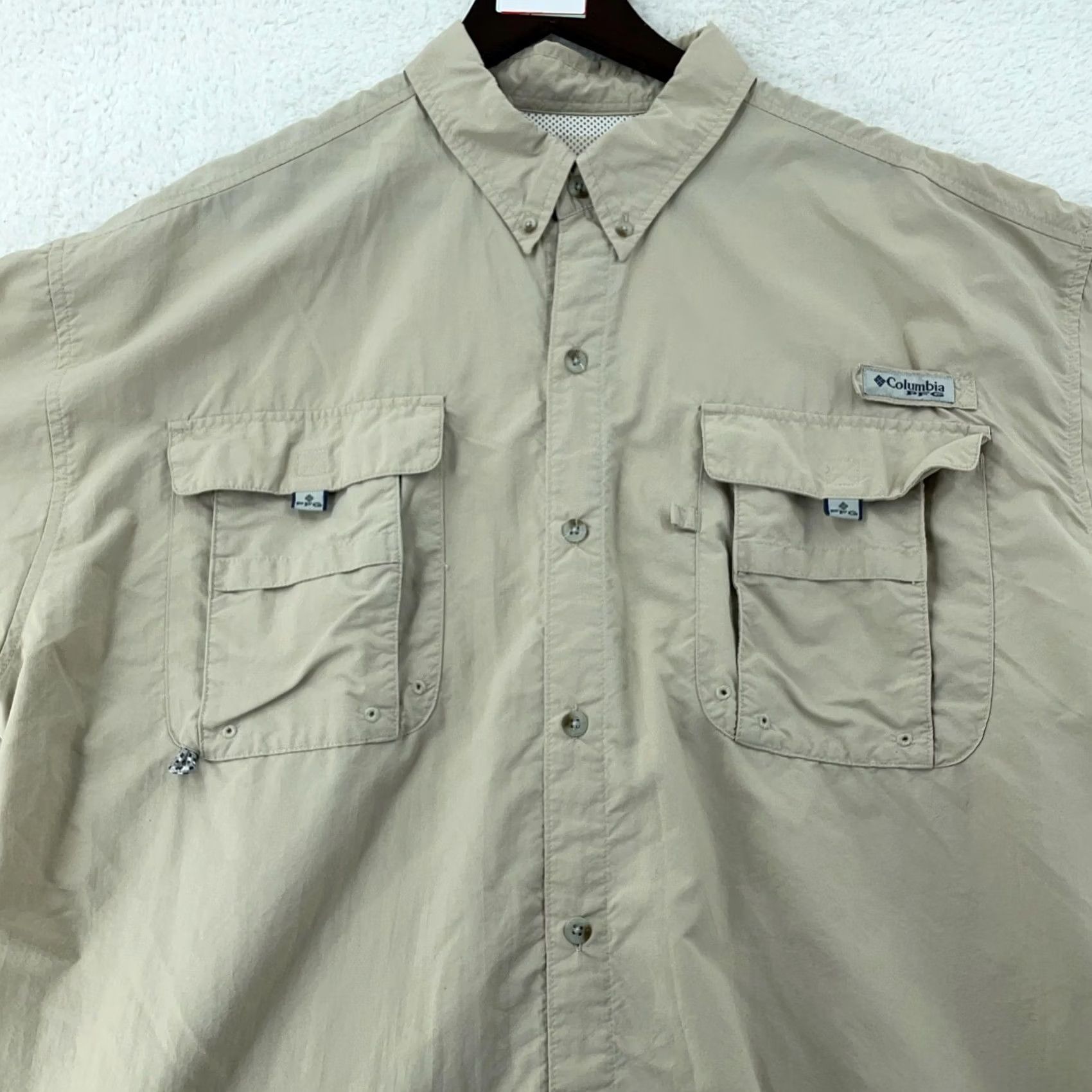 Vintage Columbia PFG Bahama II Shirt Men 2XL Beige Vented Fishing Button Down Omni Shade Size US XXL / EU 58 / 5 - 2 Thumbnail