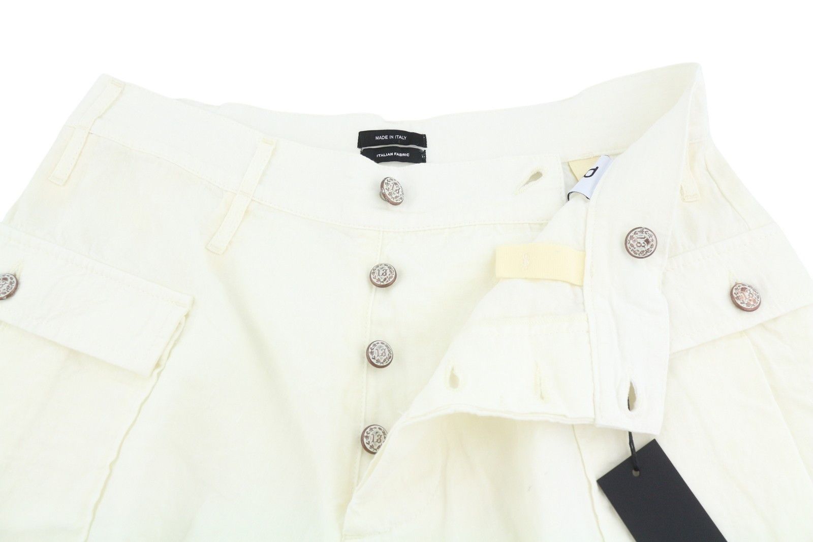 R13 BUBBLE SKORT 28 White Linen Patch Pocket Shorts 90034 Size 28" / US 6 / IT 42 - 5 Thumbnail