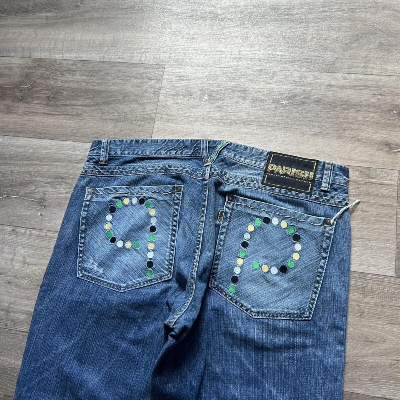 Other Sick y2k Parish Baggy Denim Embroidered Jeans size 42 Size US 42 / EU 58 - 3 Thumbnail