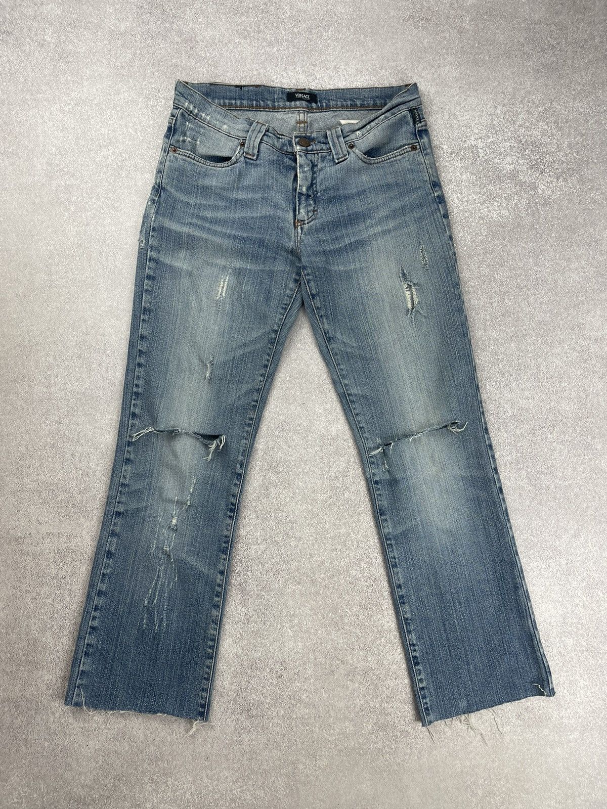 Versace Jeans Couture Vintage Versace Jeans Couture Distressed Denim Jeans Size 27 Size 27" / US 4 / IT 40 - 1 Thumbnail
