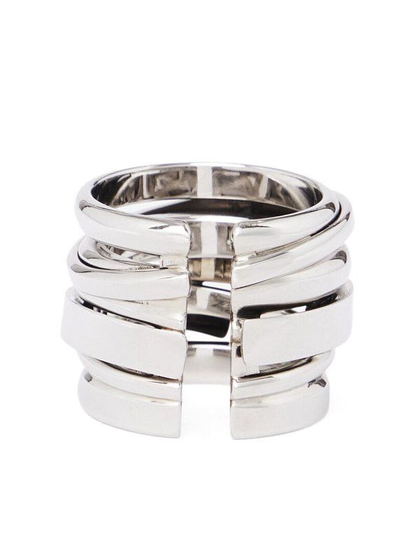 Alexander McQueen o1w1db10725 Size:17/Fine Accumulation Ring in Silver Size ONE SIZE - 2 Thumbnail
