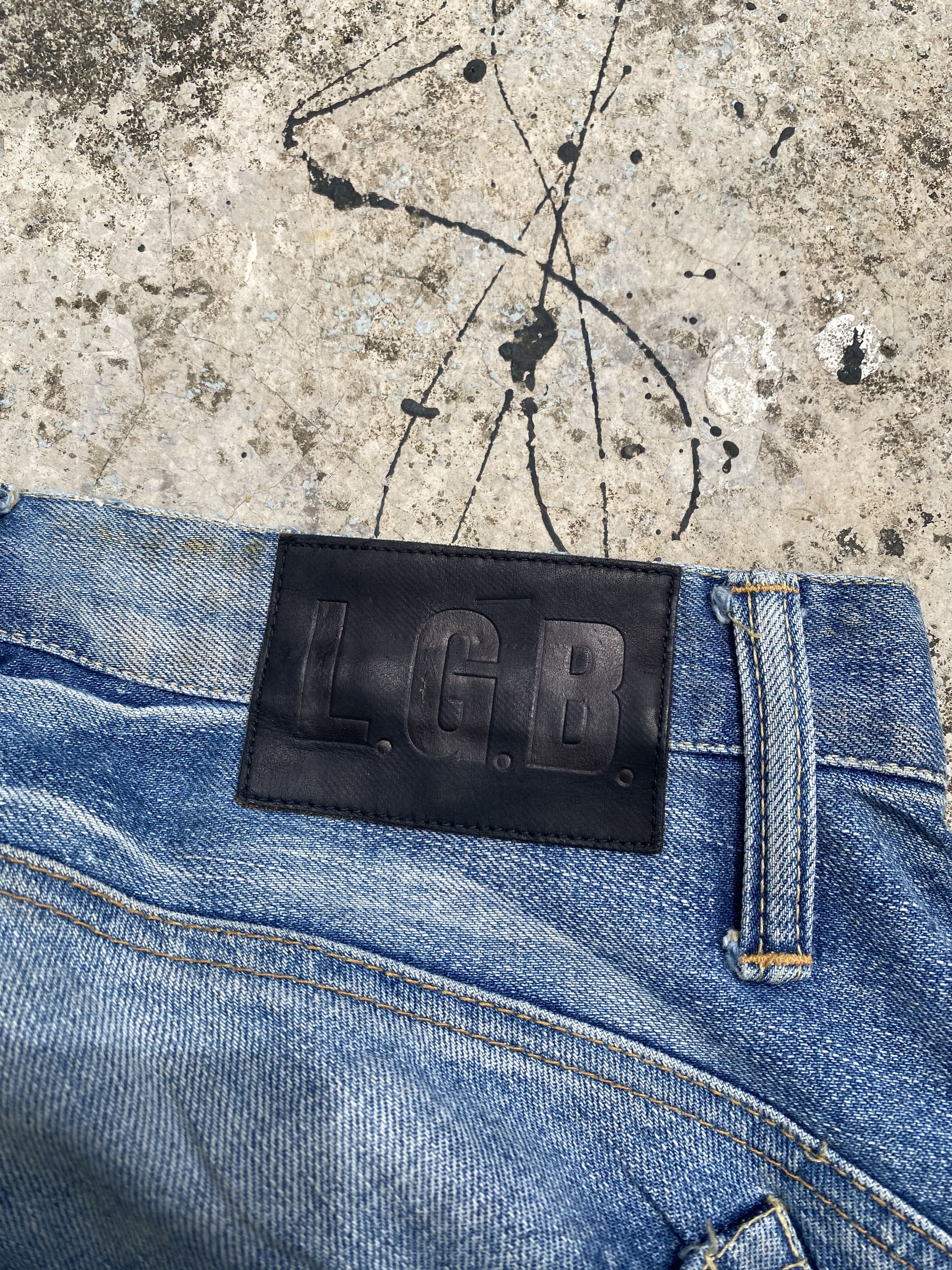 Le Grande Bleu (L.G.B.) GRAIL 💥 LGB BLUE WASH DISTRESSED JEANS Size US 29 - 10 Thumbnail