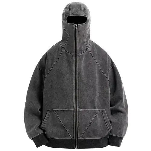 VIBE Streetwear Design Zipper Loose Hoodie Sweatshirt Size US M / EU 48-50 / 2 - 1 Thumbnail
